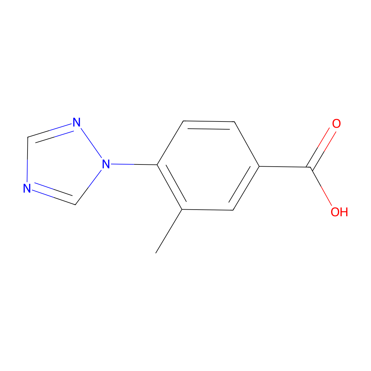 3-methyl-4-(1H-1,2,4-triazol-1-yl)benzoic acid molecular structure, CAS 167626-57-5