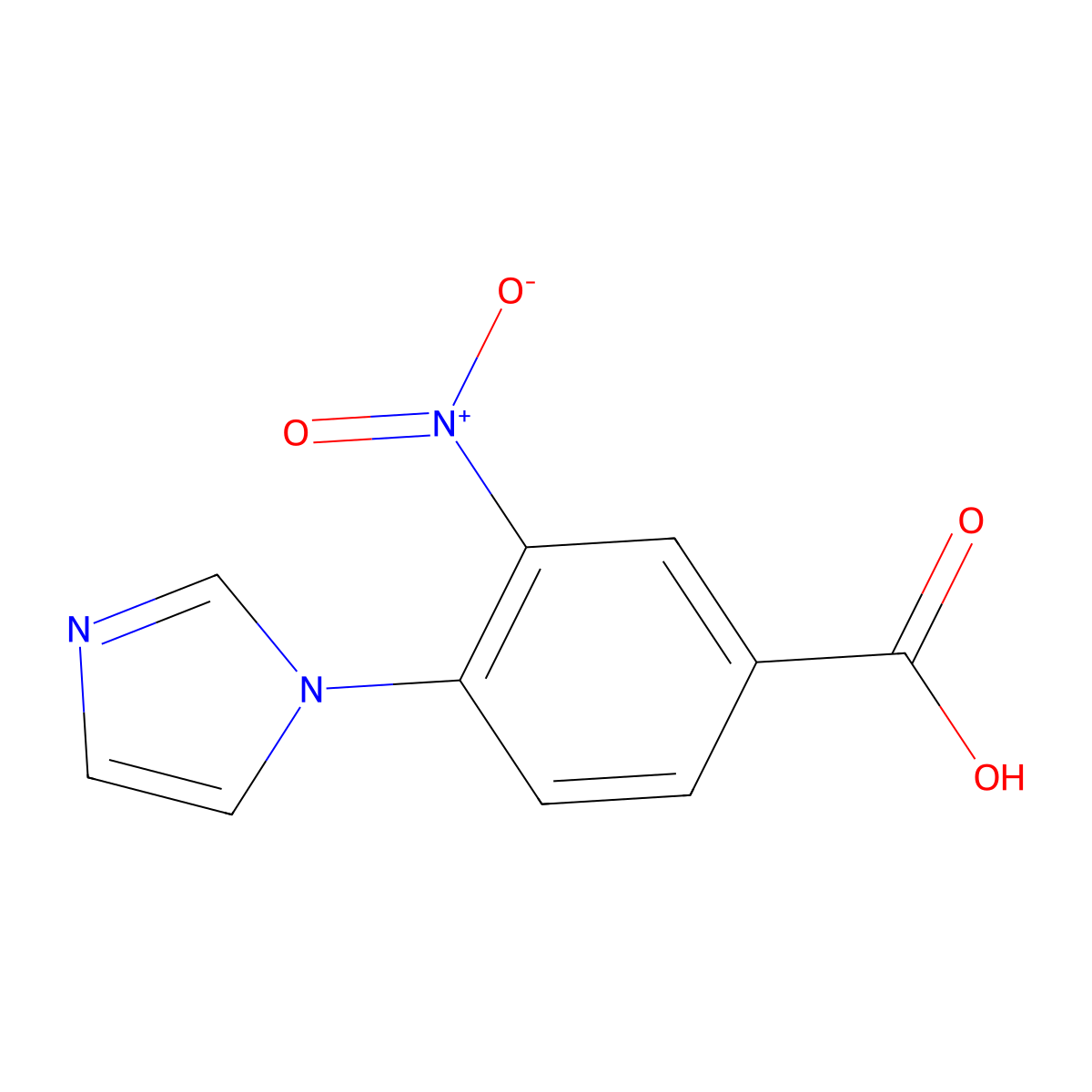 4-(1H-Imidazol-1-YL)-3-nitrobenzoic acid molecular structure, CAS 167626-67-7