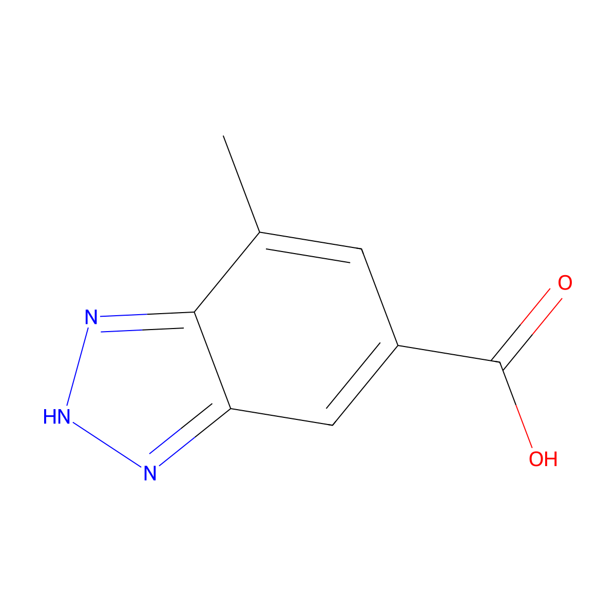 7-methyl-1H-1,2,3-benzotriazole-5-carboxylic acid molecular structure, CAS 167626-77-9