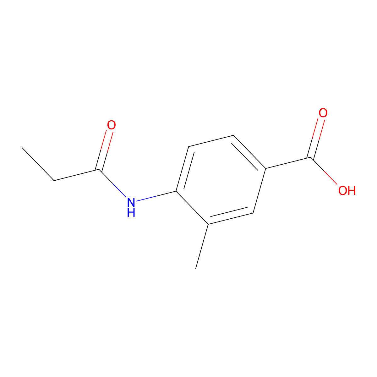 3-Methyl-4-(propanoylamino)benzoic acid molecular structure, CAS 167626-99-5