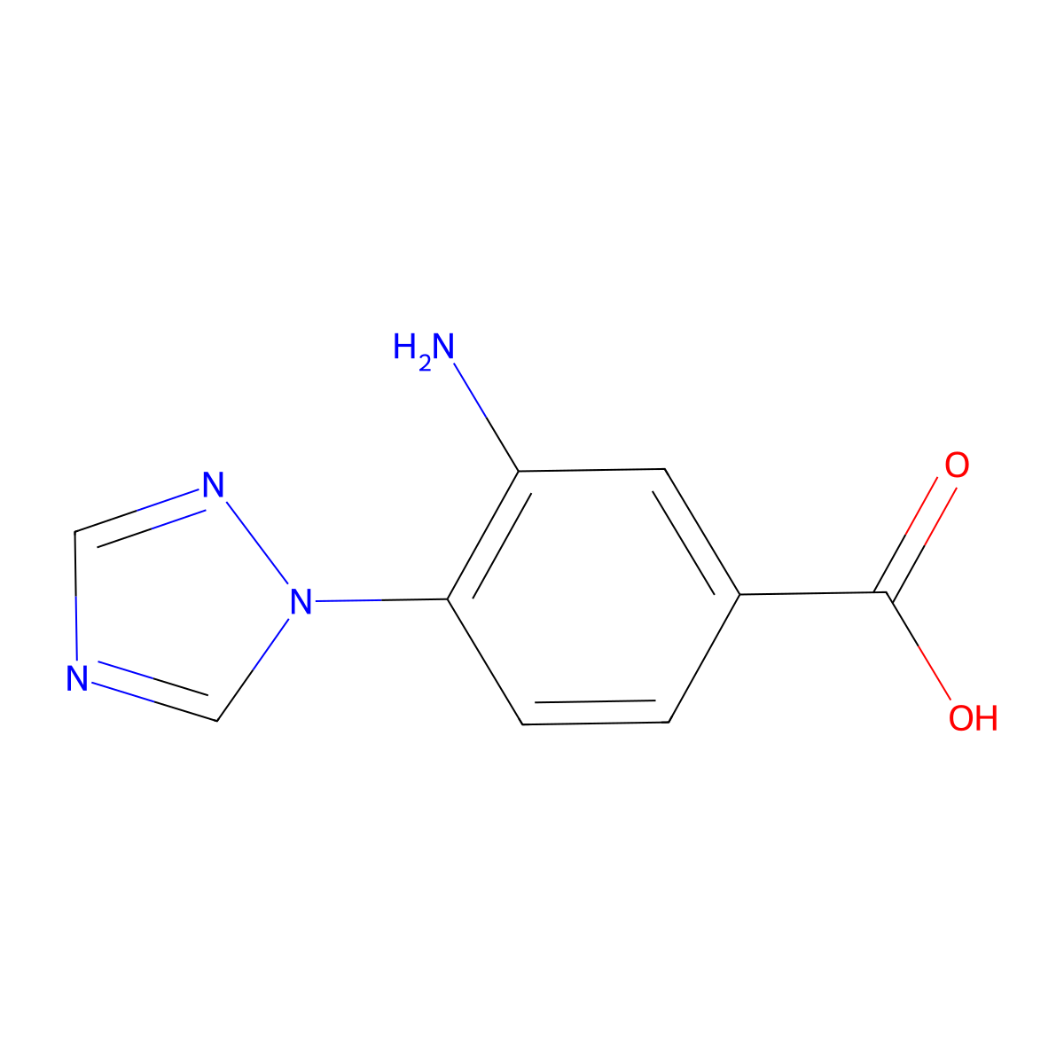 3-Amino-4-(1H-1,2,4-triazol-1-yl)benzoic acid molecular structure, CAS 167627-00-1