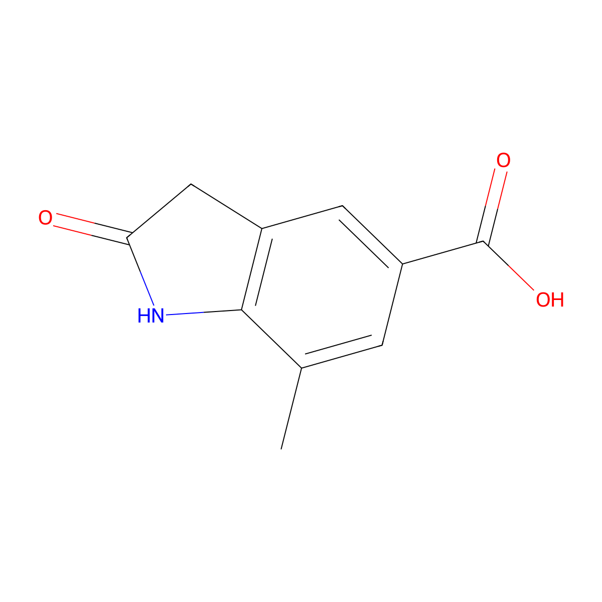 7-Methyl-2-oxoindoline-5-carboxylic acid molecular structure, CAS 167627-04-5