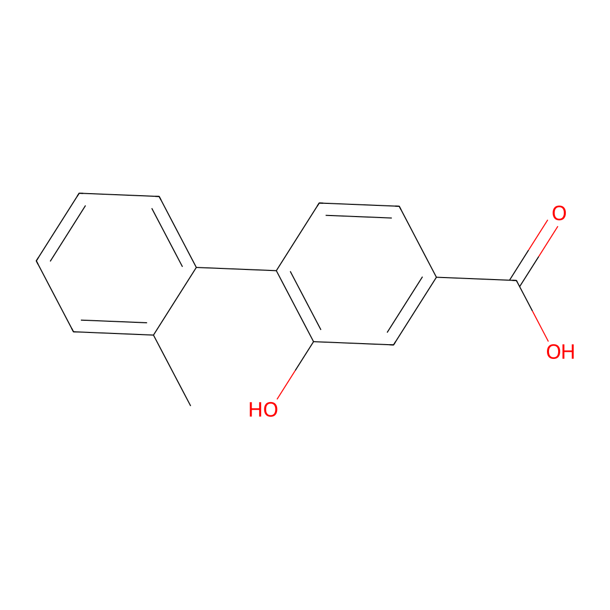 3-Hydroxy-4-(2-methylphenyl)benzoic acid molecular structure, CAS 167627-22-7