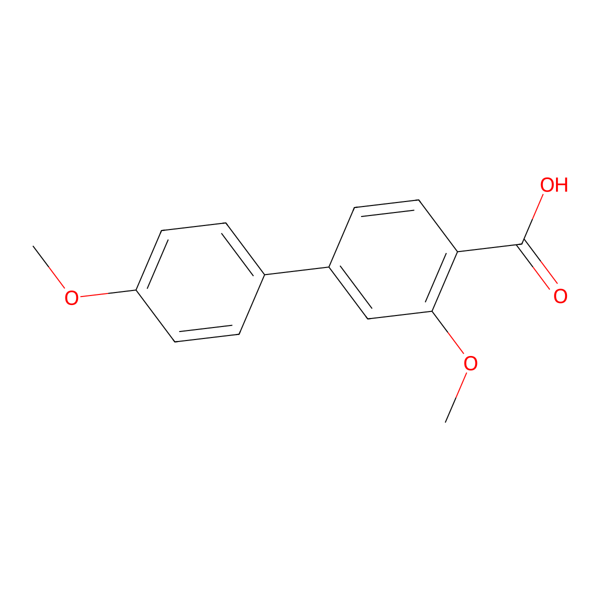 2-Methoxy-4-(4-methoxyphenyl)benzoic acid molecular structure, CAS 167627-24-9