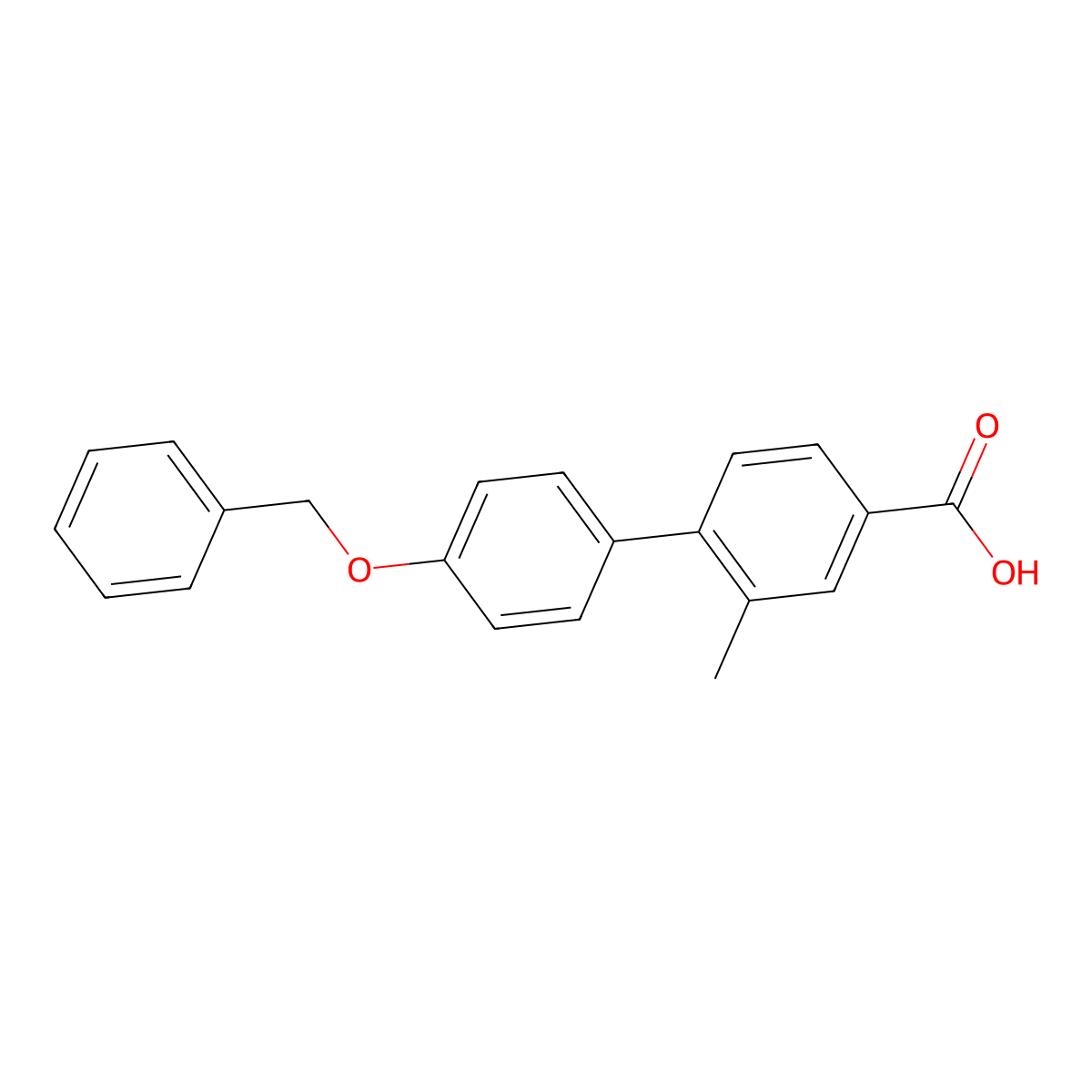 4-(4-Benzyloxyphenyl)-3-methylbenzoic acid molecular structure, CAS 167627-35-2