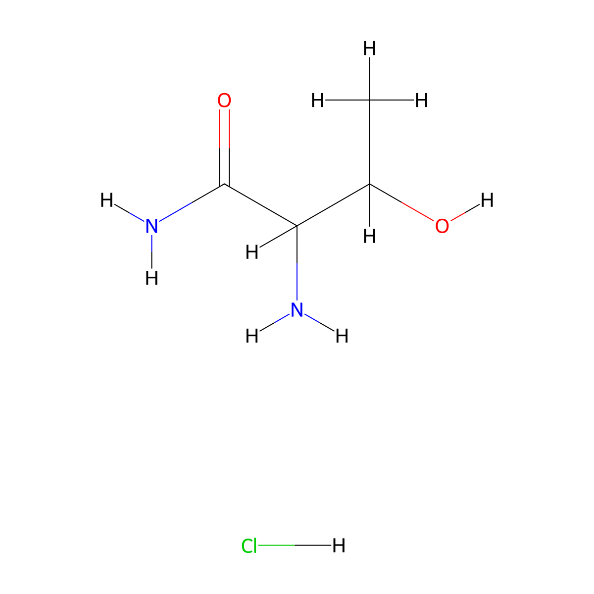 2-Amino-3-hydroxybutanamide hydrochloride molecular structure, CAS 167629-79-0