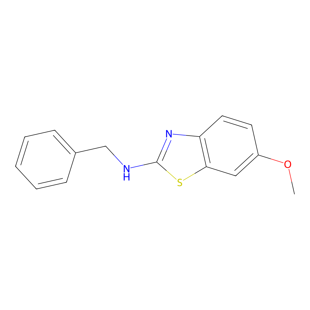 N-benzyl-6-methoxy-1,3-benzothiazol-2-amine molecular structure, CAS 16763-01-2