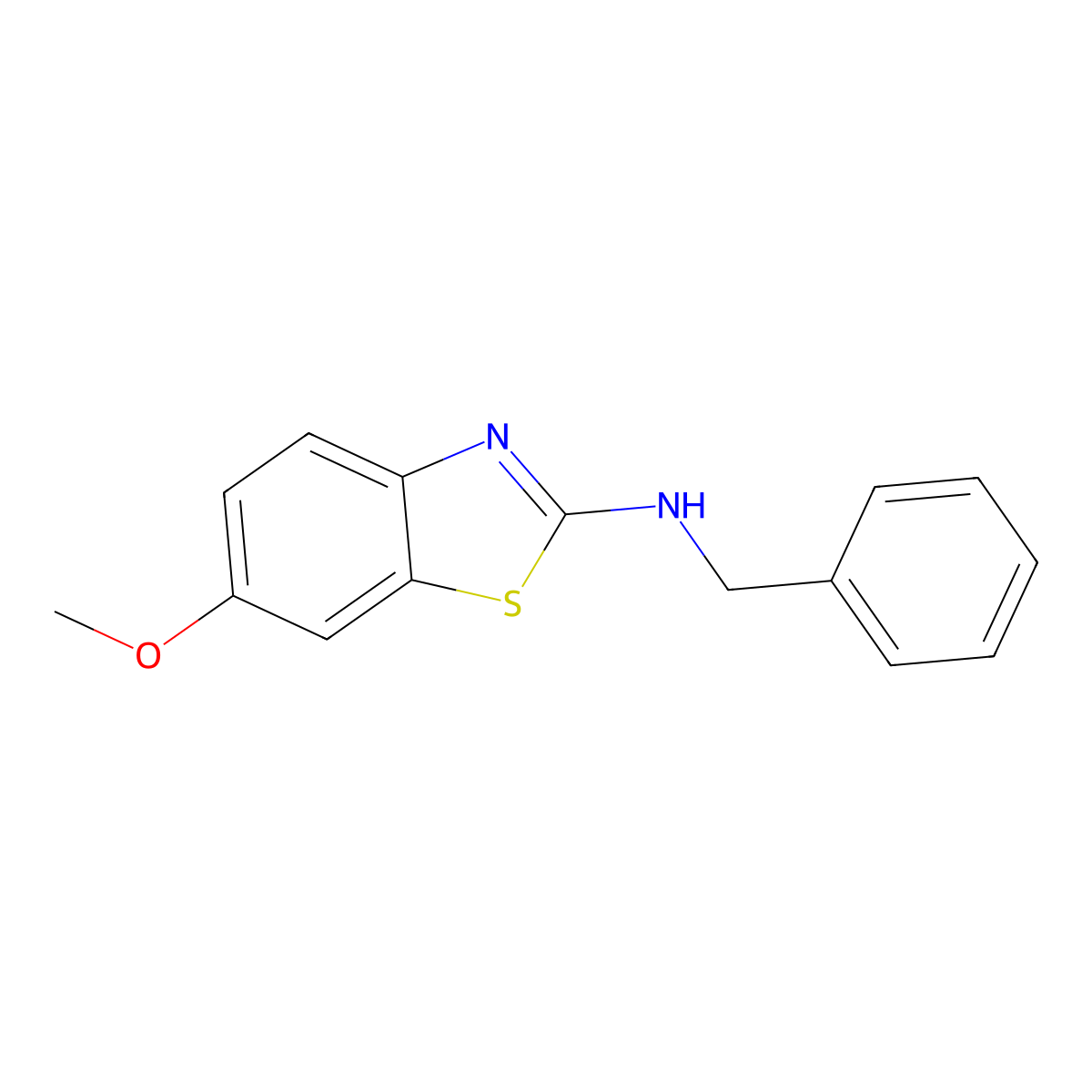 N-benzyl-6-methoxy-1,3-benzothiazol-2-amine molecular structure, CAS 16763-01-2