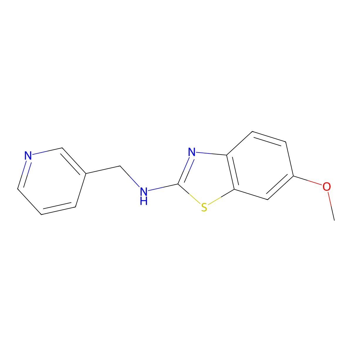 6-Methoxy-N-(3-pyridinylmethyl)-2-benzothiazolamine molecular structure, CAS 16763-15-8