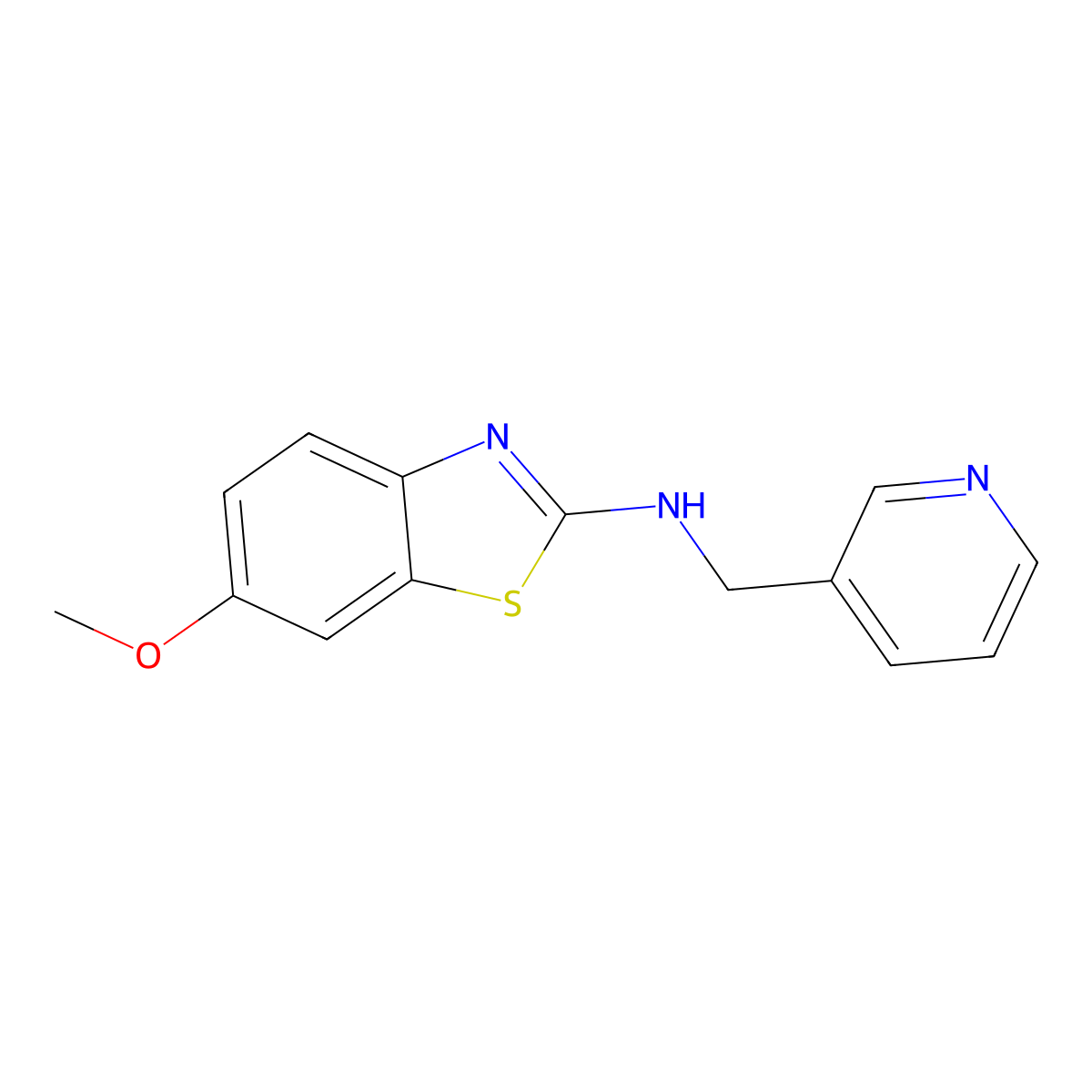 6-Methoxy-N-(3-pyridinylmethyl)-2-benzothiazolamine molecular structure, CAS 16763-15-8