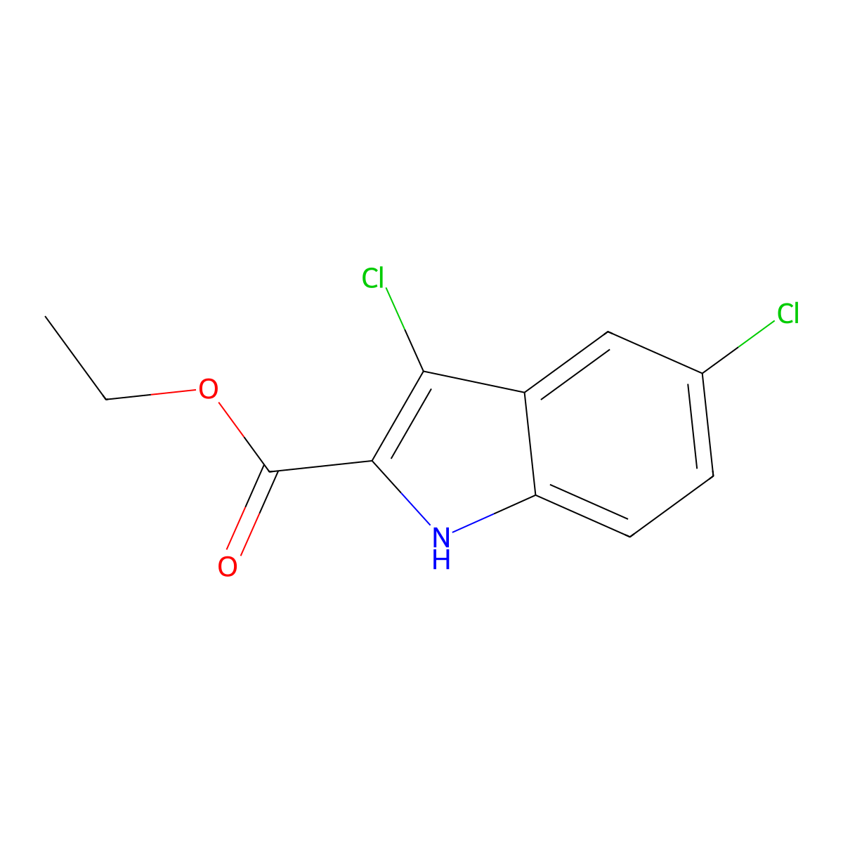 ethyl 3,5-dichloro-1H-indole-2-carboxylate molecular structure, CAS 167631-22-3