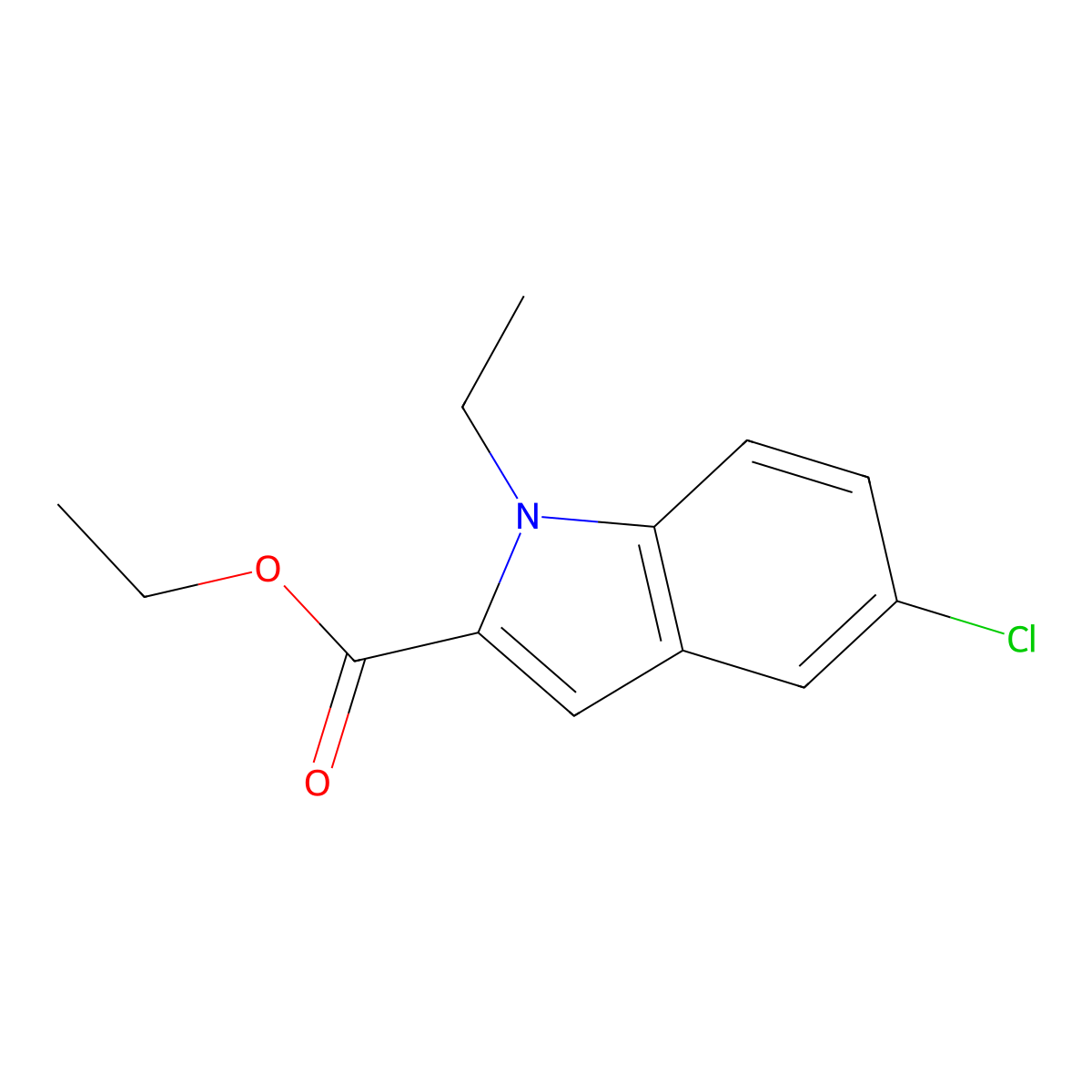 ethyl 5-chloro-1-ethyl-1H-indole-2-carboxylate molecular structure, CAS 167631-41-6