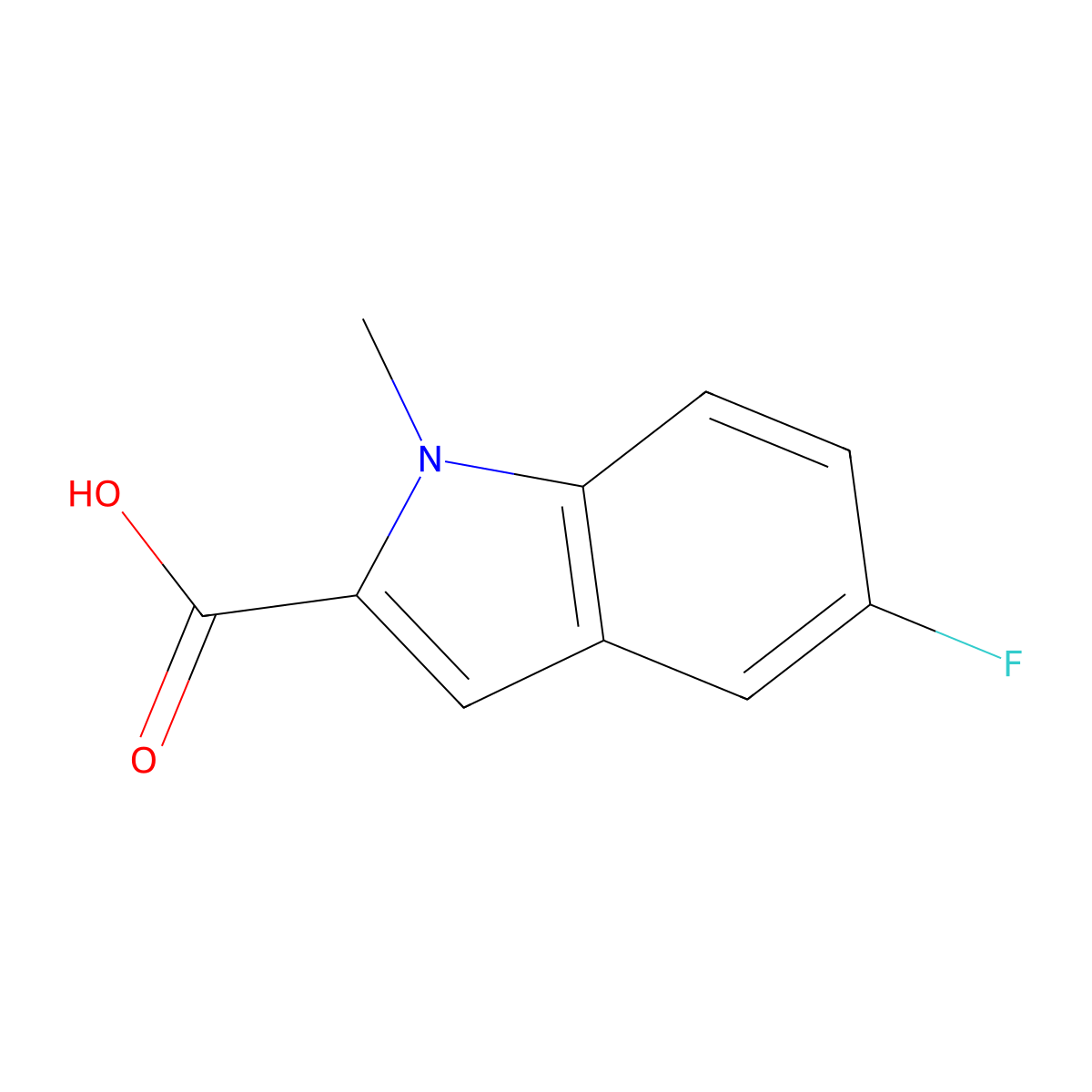 5-Fluoro-1-methyl-1H-indole-2-carboxylic acid molecular structure, CAS 167631-50-7