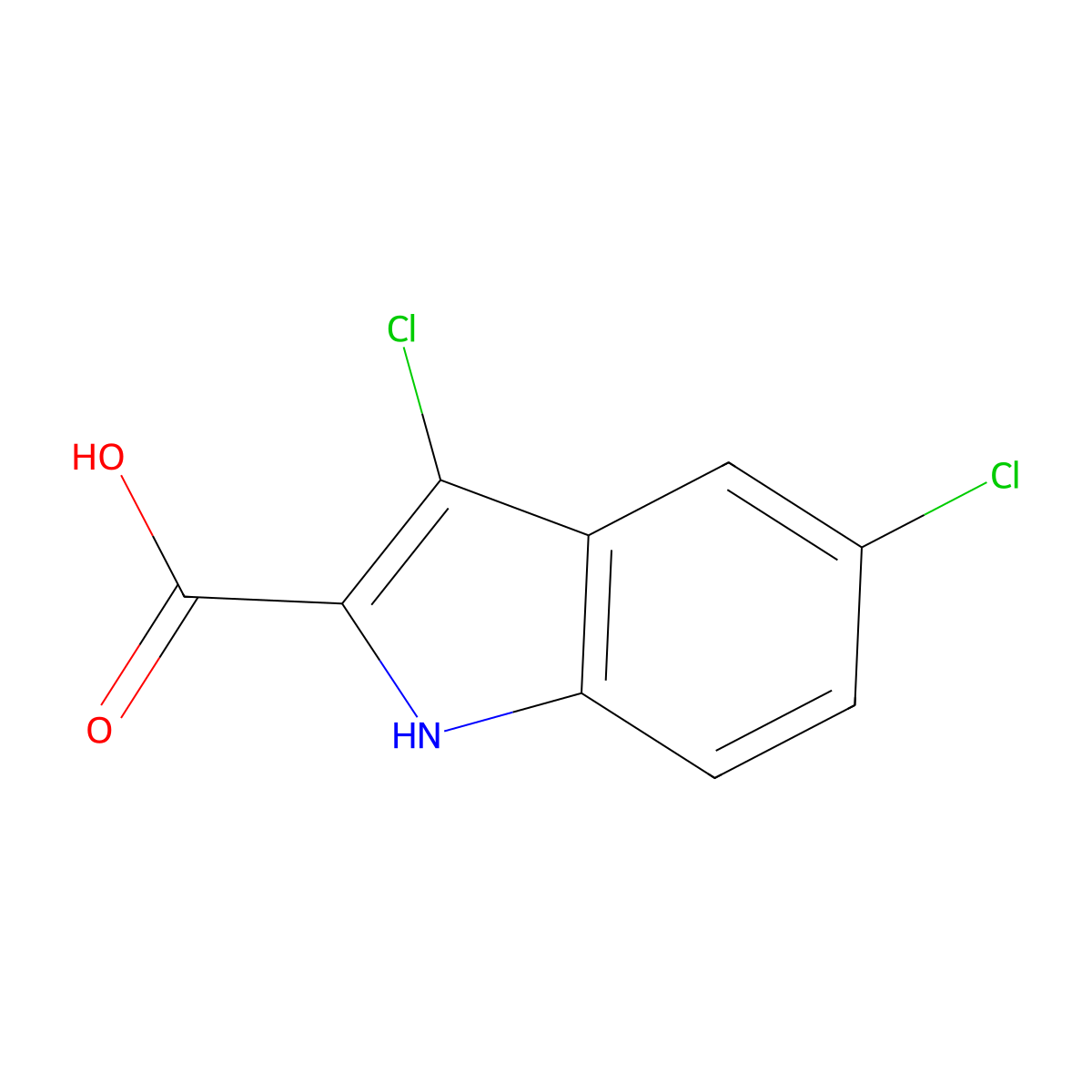 3,5-Dichloro-1H-indole-2-carboxylic acid molecular structure, CAS 167631-51-8