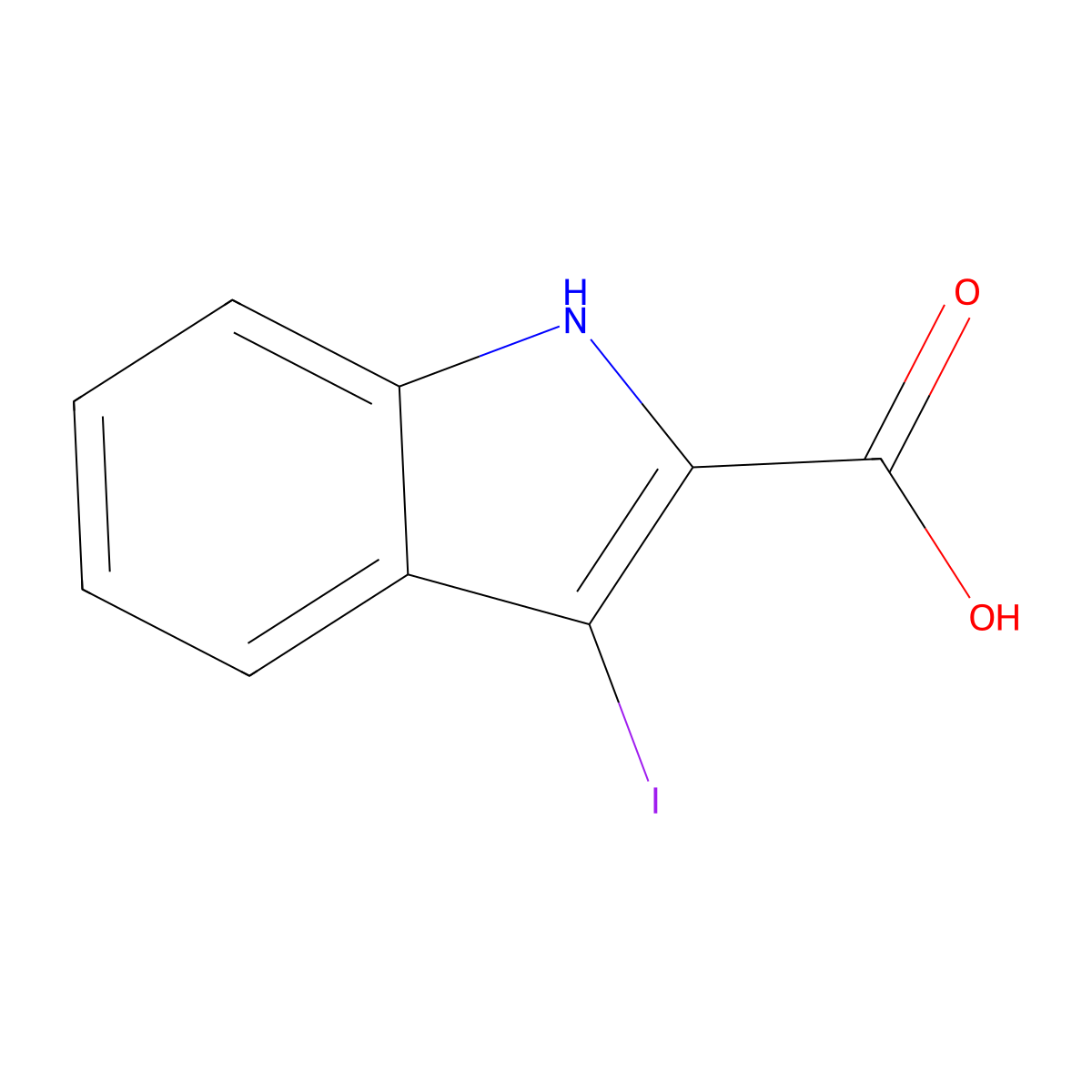 3-iodo-1H-indole-2-carboxylic Acid molecular structure, CAS 167631-58-5