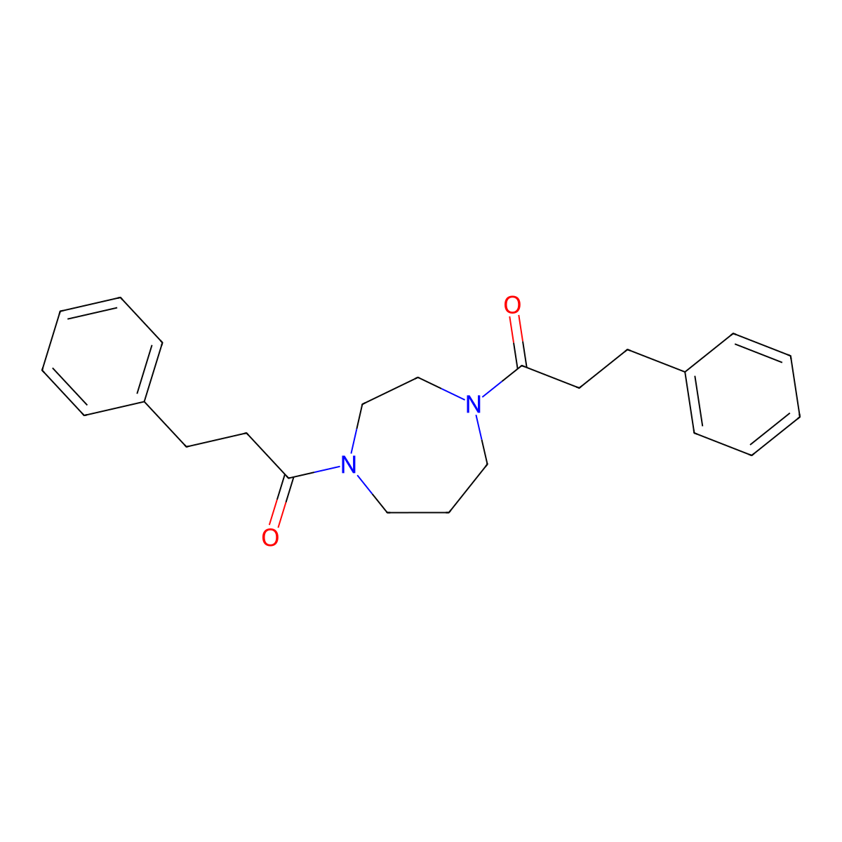 1,4-Bis(3-phenylpropanoyl)-1,4-diazepane molecular structure, CAS 167636-48-8