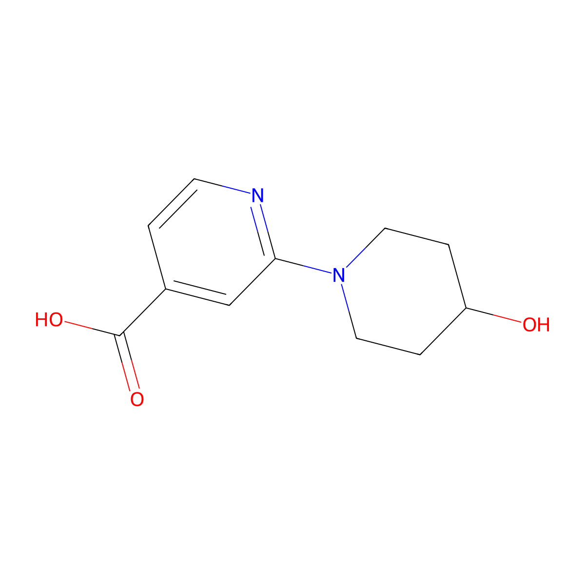2-(4-Hydroxy-1-piperidinyl)isonicotinic acid molecular structure, CAS 167641-00-1