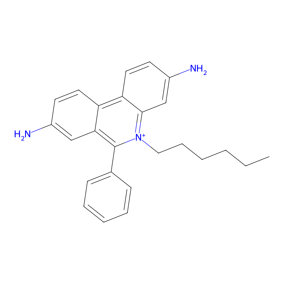 3,8-Diamino-5-hexyl-6-phenylphenanthridinium molecular structure, CAS 167648-75-1