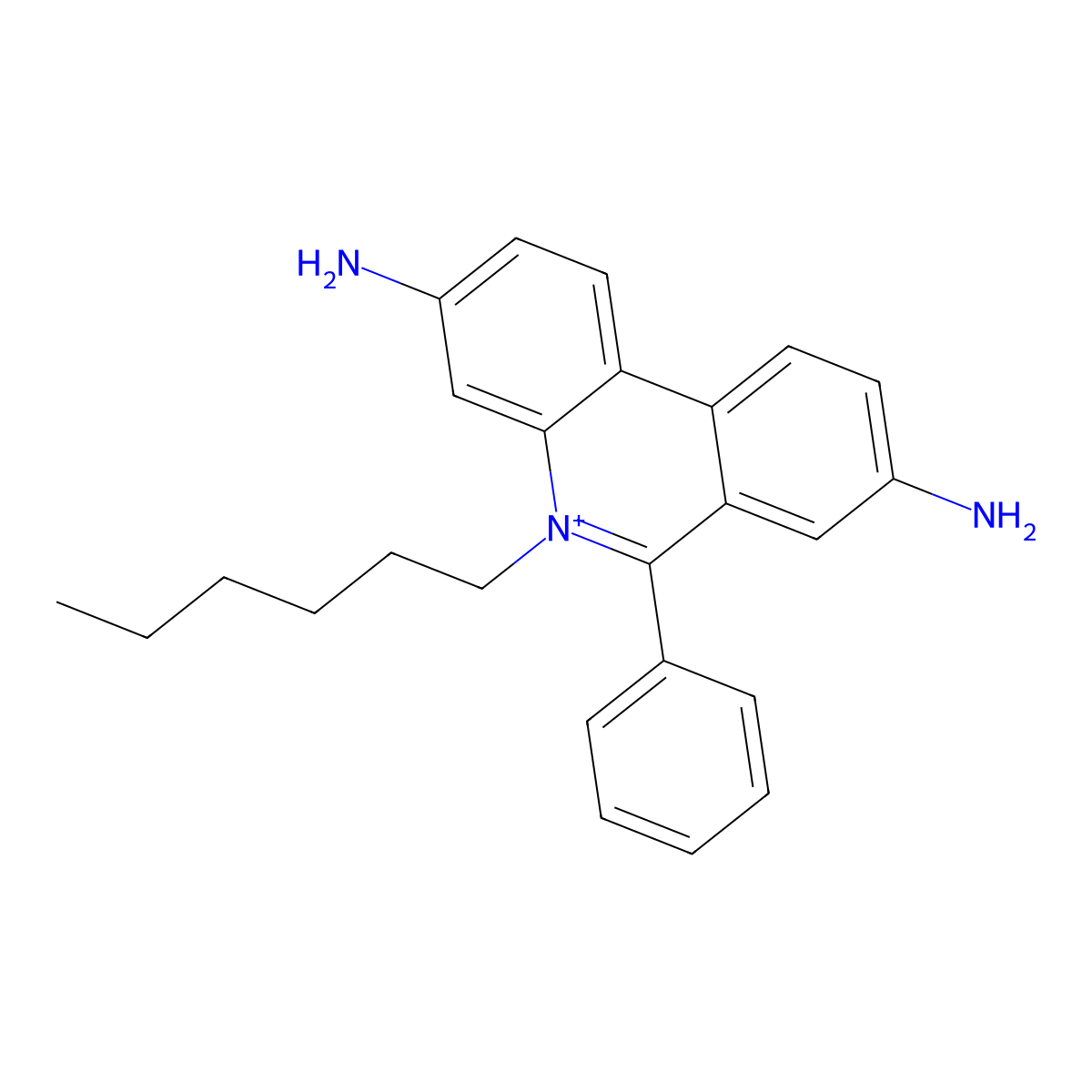 3,8-Diamino-5-hexyl-6-phenylphenanthridinium molecular structure, CAS 167648-75-1