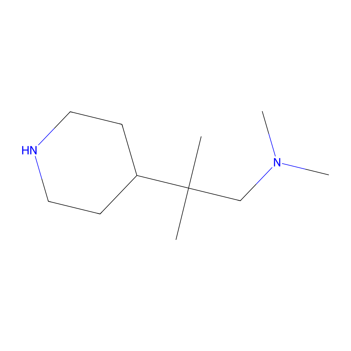 Dimethyl[2-methyl-2-(piperidin-4-yl)propyl]amine molecular structure, CAS 167649-35-6