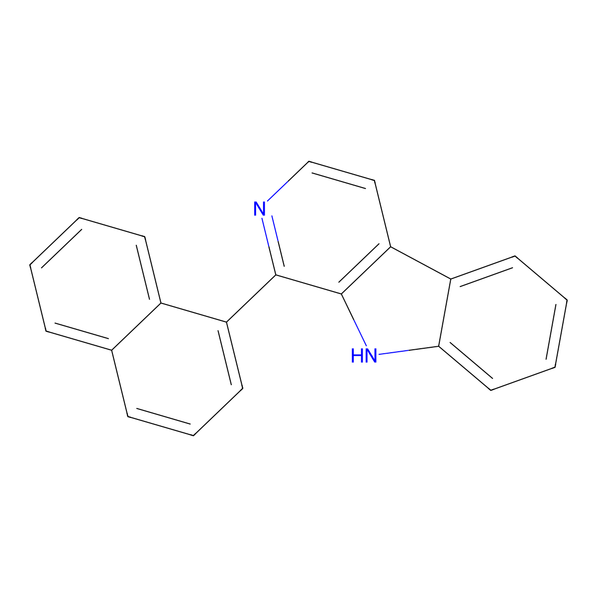 1-(Naphthalen-1-yl)-9H-pyrido[3,4-b]indole molecular structure, CAS 16765-75-6