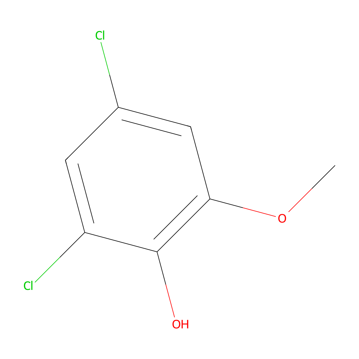 2,4-Dichloro-6-methoxyphenol molecular structure, CAS 16766-31-7