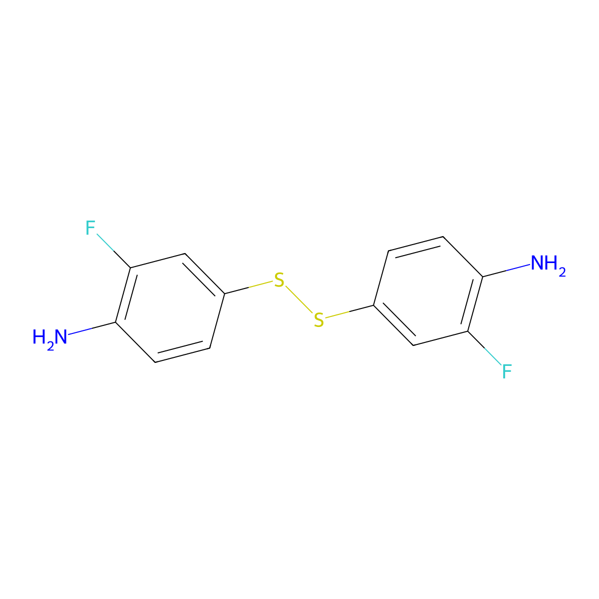 Bis(3-fluoro-4-aminophenyl)disulfide molecular structure, CAS 16766-33-9