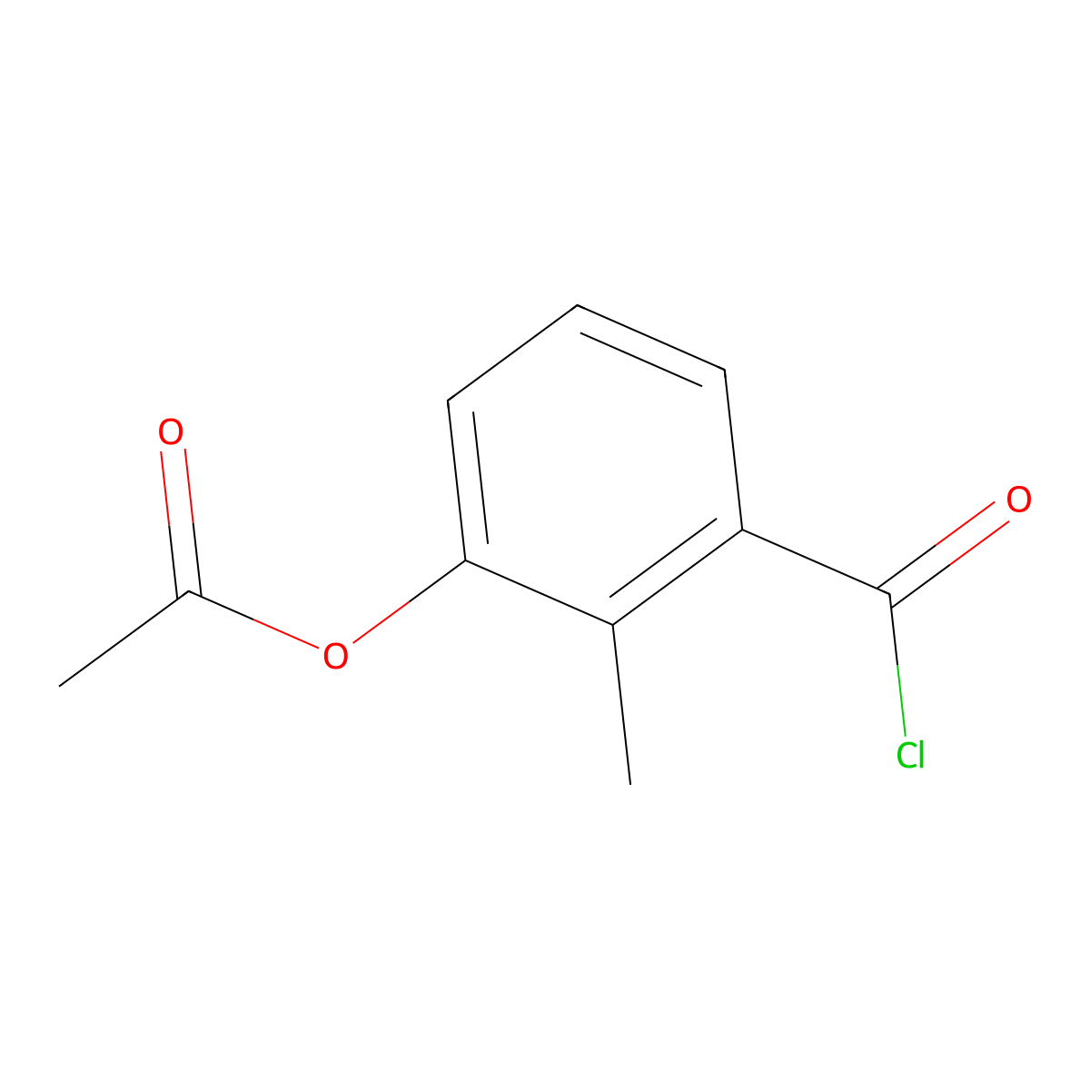 (3-(Chlorocarbonyl)-2-methylphenyl)acetate molecular structure, CAS 167678-46-8
