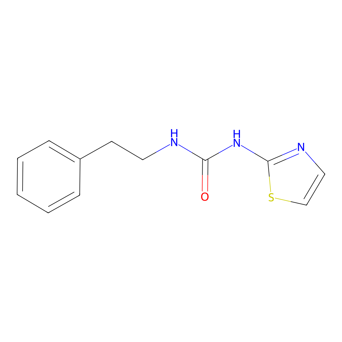 Urea, N-(2-phenylethyl)-N'-2-thiazolyl- molecular structure, CAS 167683-11-6