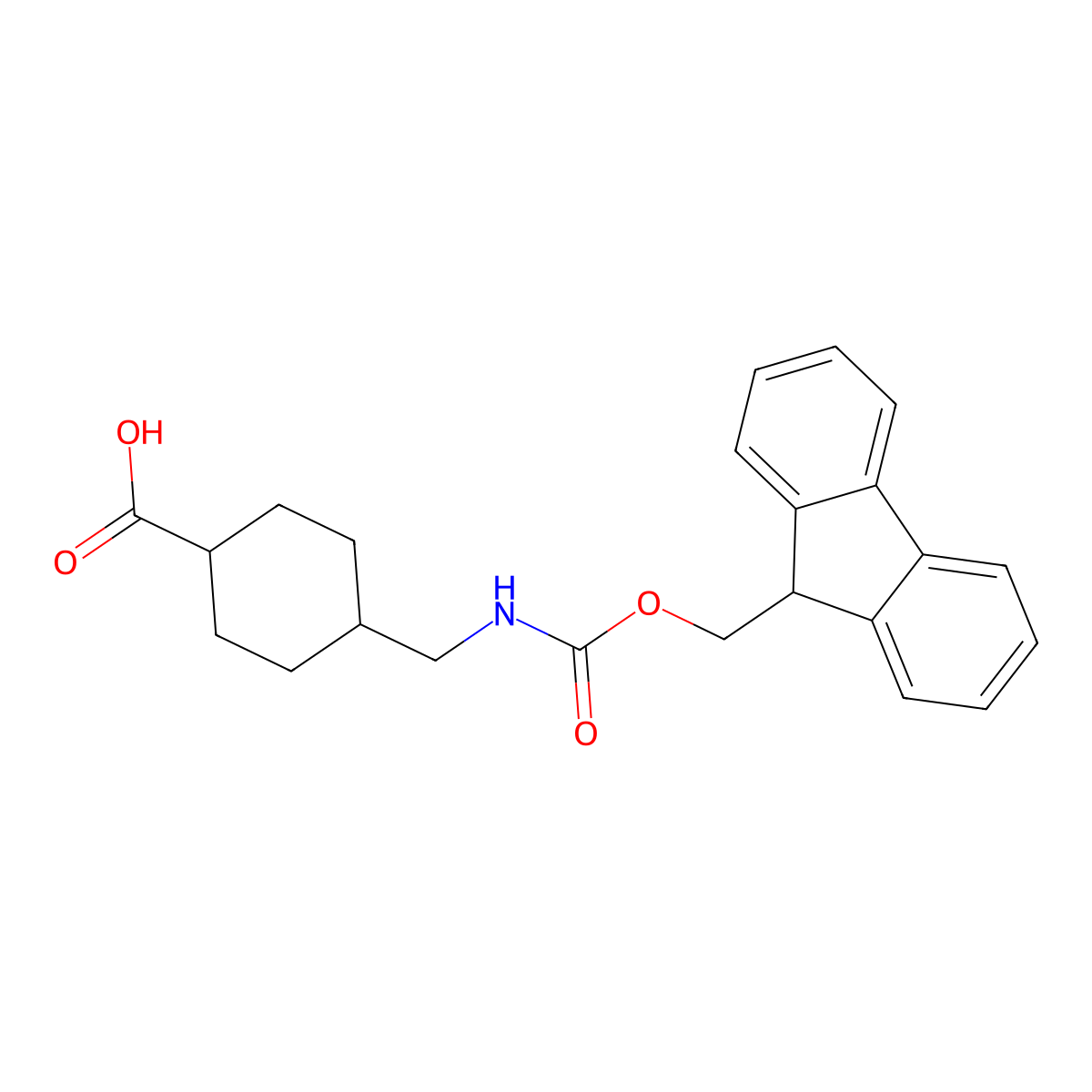 rac-(1r,4r)-4-[({[(9H-fluoren-9-yl)methoxy]carbonyl}amino)methyl]cyclohexane-1-carboxylic acid molecular structure, CAS 167690-53-1