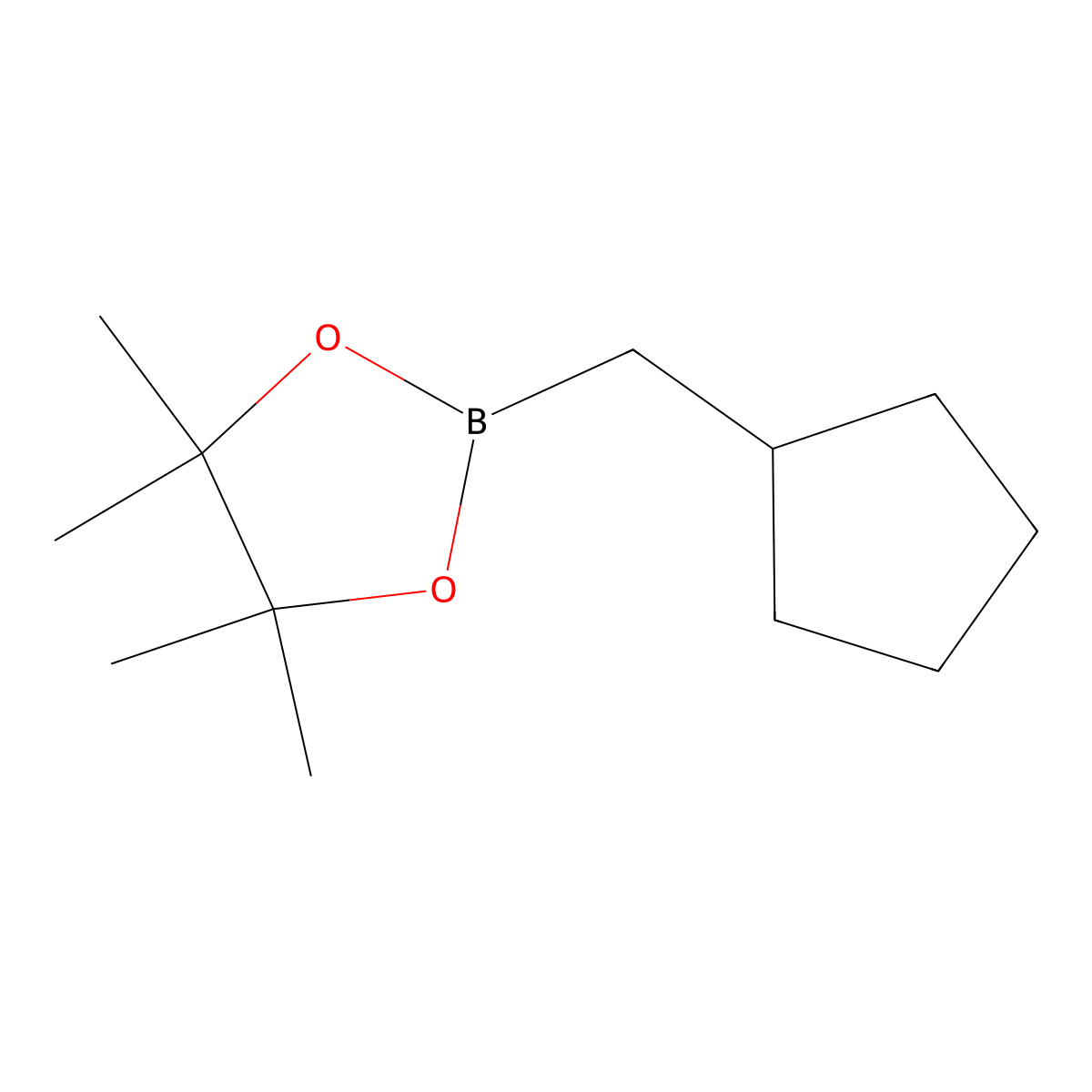 2-(Cyclopentylmethyl)-4,4,5,5-tetramethyl-1,3,2-dioxaborolane molecular structure, CAS 167693-11-0