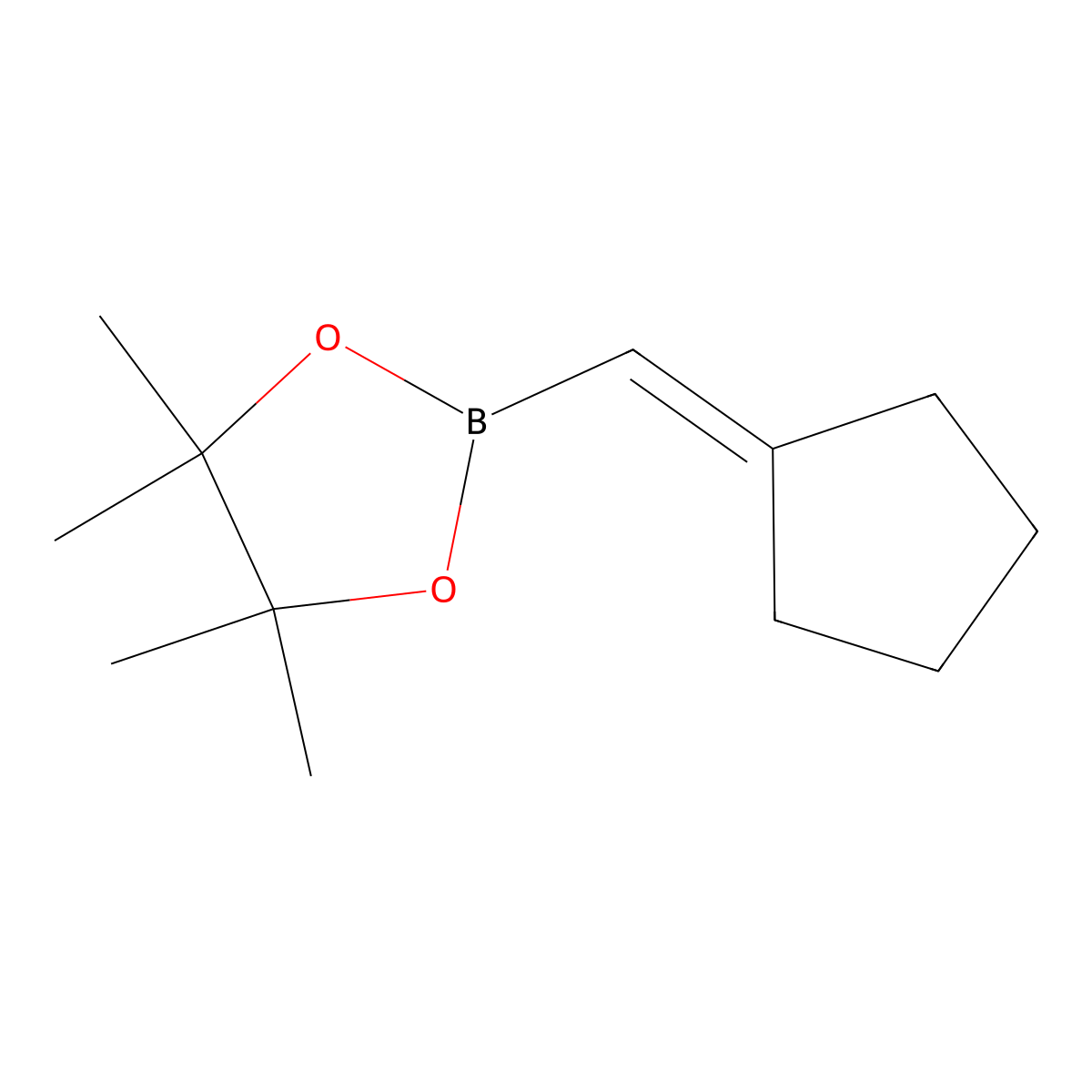 2-(Cyclopentylidenemethyl)-4,4,5,5-tetramethyl-1,3,2-dioxaborolane molecular structure, CAS 167693-19-8