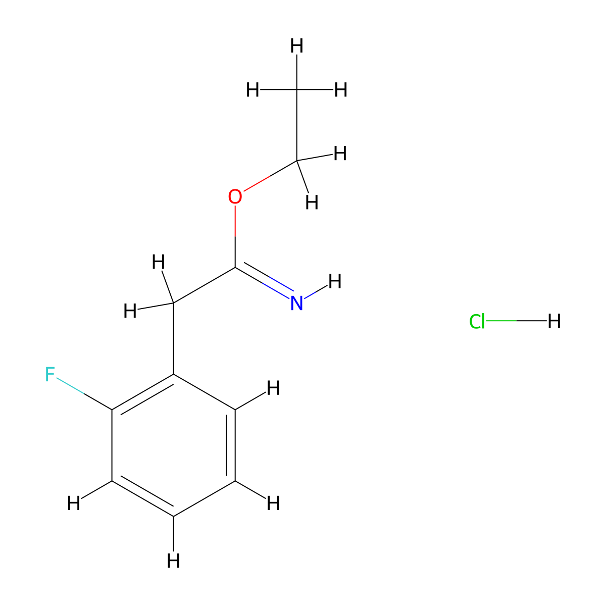 Ethyl 2-(2-fluorophenyl)ethanecarboximidate hydrochloride molecular structure, CAS 167694-42-0