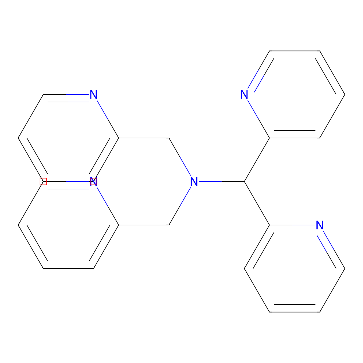 Bis(2-pyridyl)methylbis(2-pyridylmethyl)amine molecular structure, CAS 167695-87-6