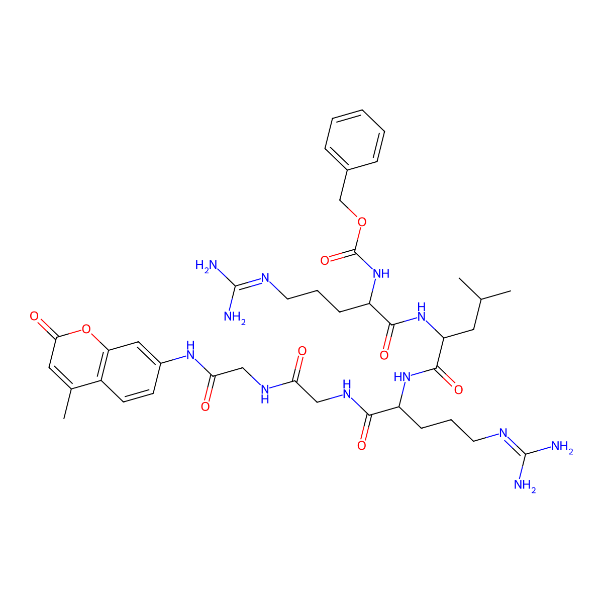 Z-Arg-Leu-Arg-Gly-Gly-AMC molecular structure, CAS 167698-69-3