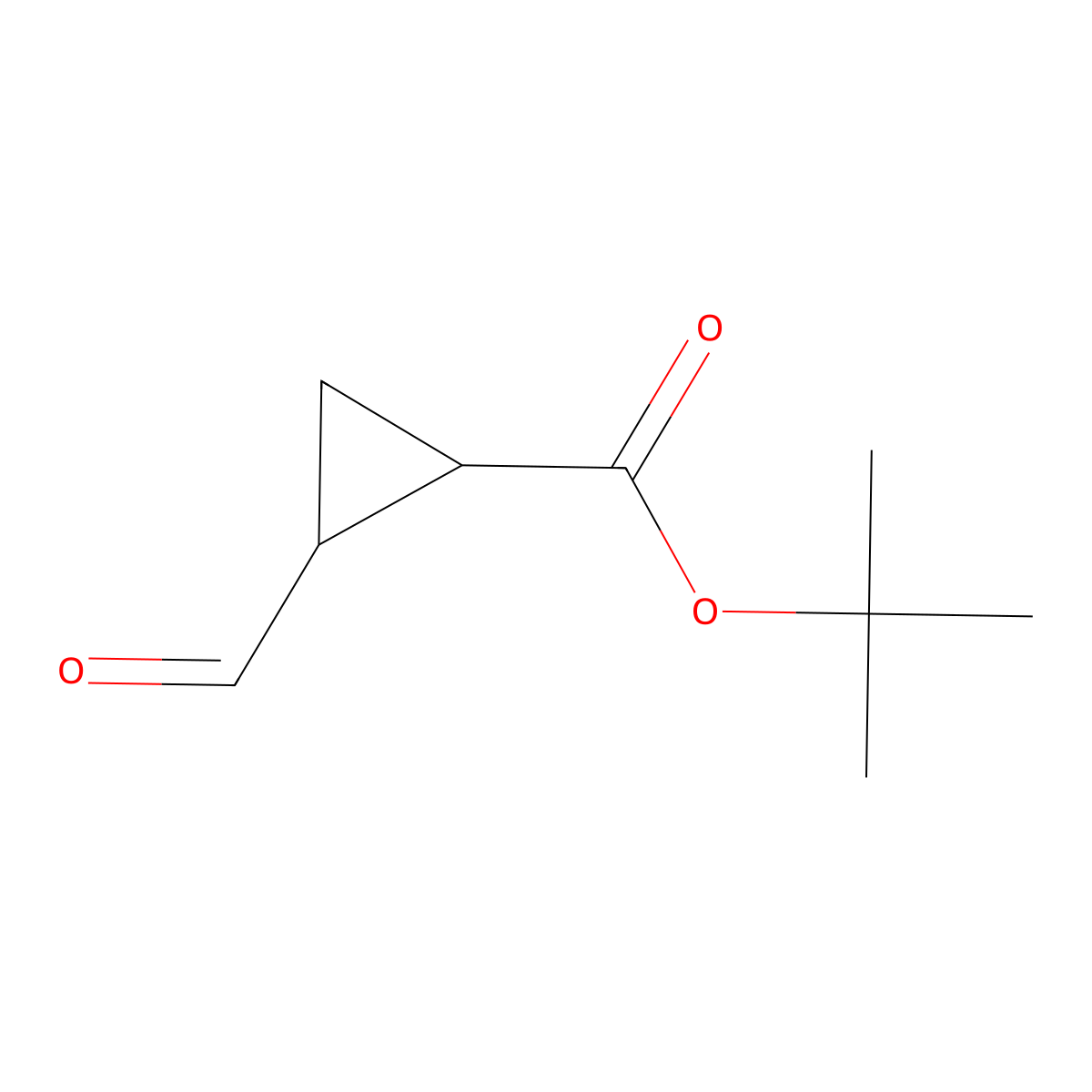 rac-tert-butyl (1R,2R)-2-formylcyclopropane-1-carboxylate molecular structure, CAS 167699-86-7