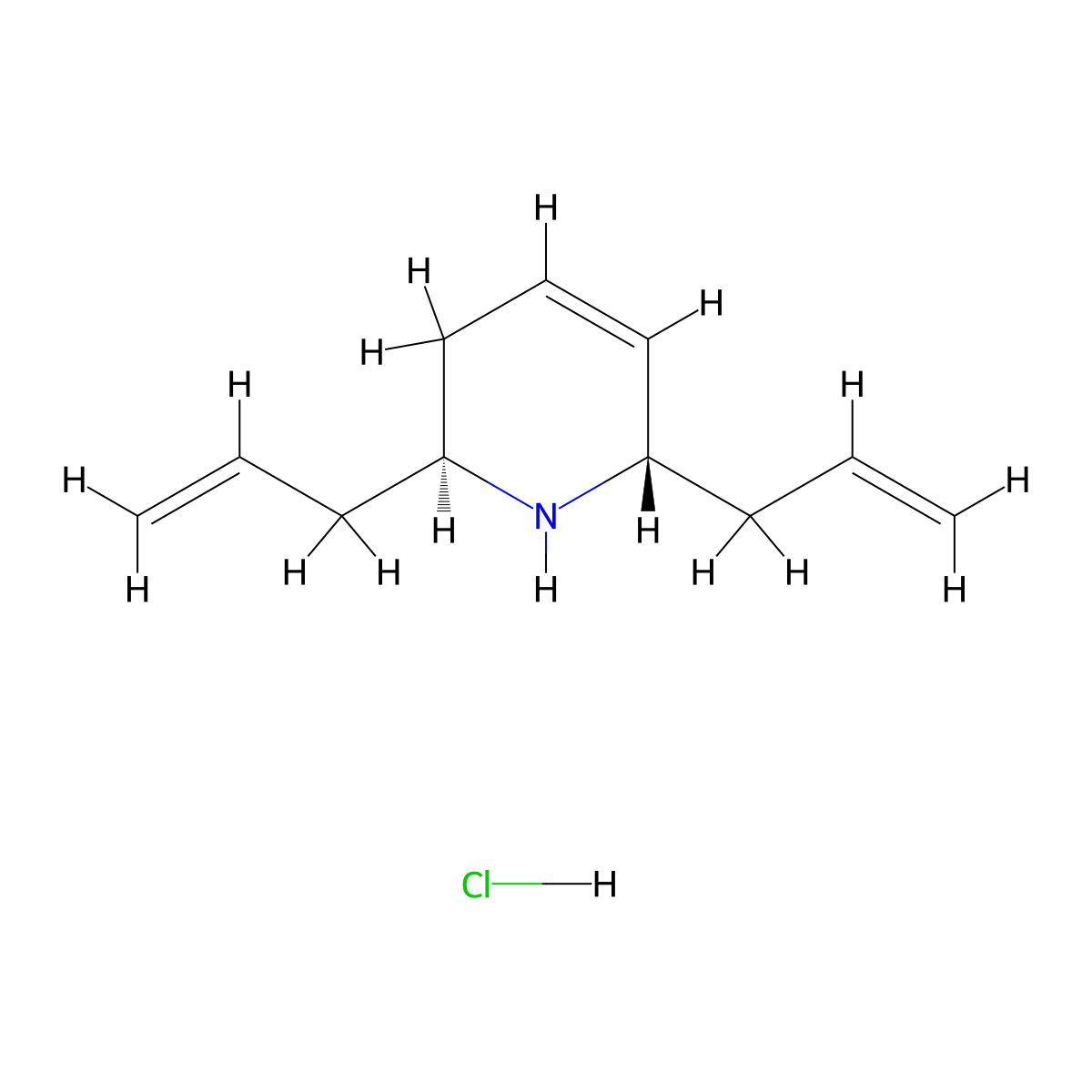 (2S,6S)-2,6-Diallyl-1,2,3,6-tetrahydropyridine hydrochloride molecular structure, CAS 167704-56-5