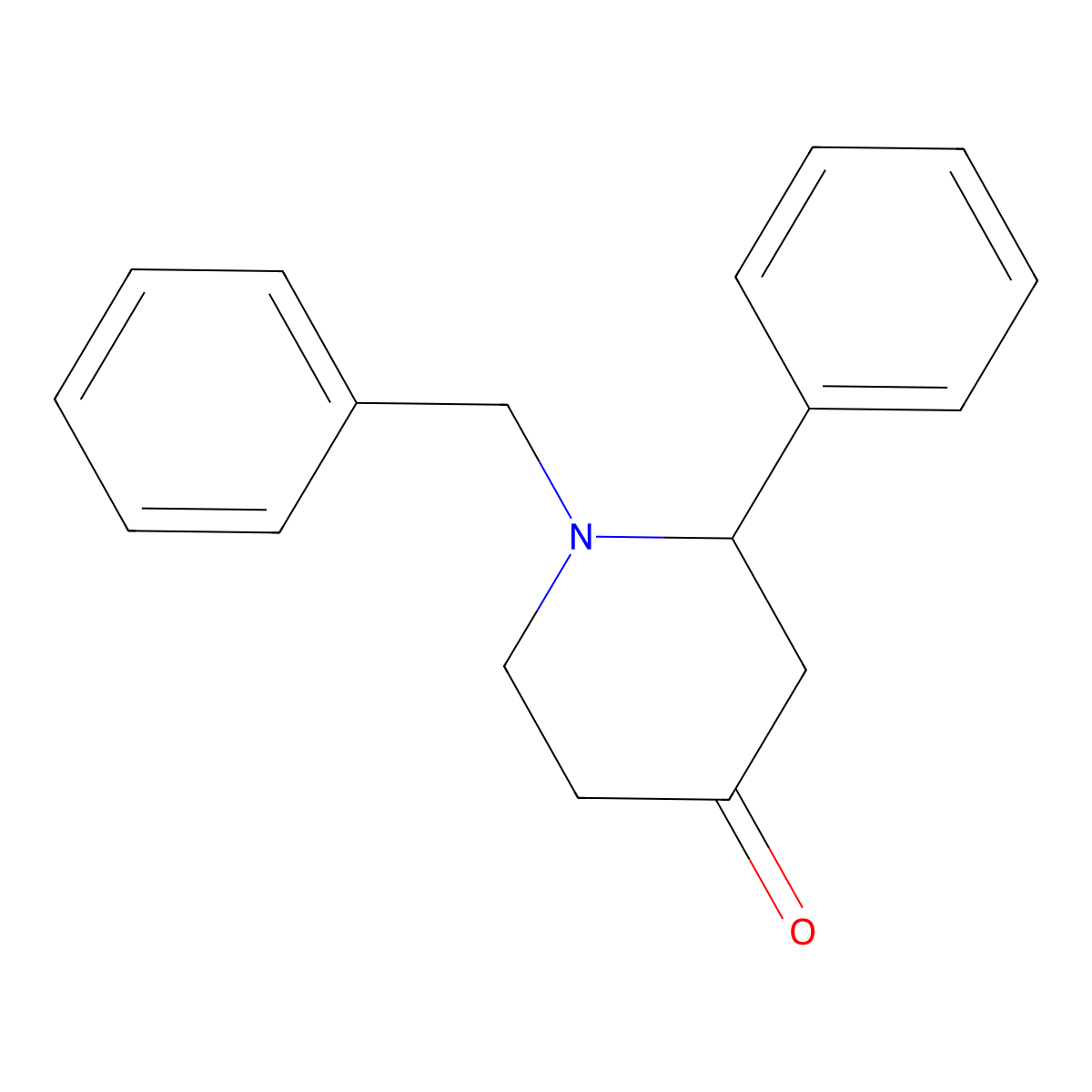 1-Benzyl-2-phenylpiperidin-4-one molecular structure, CAS 167705-56-8