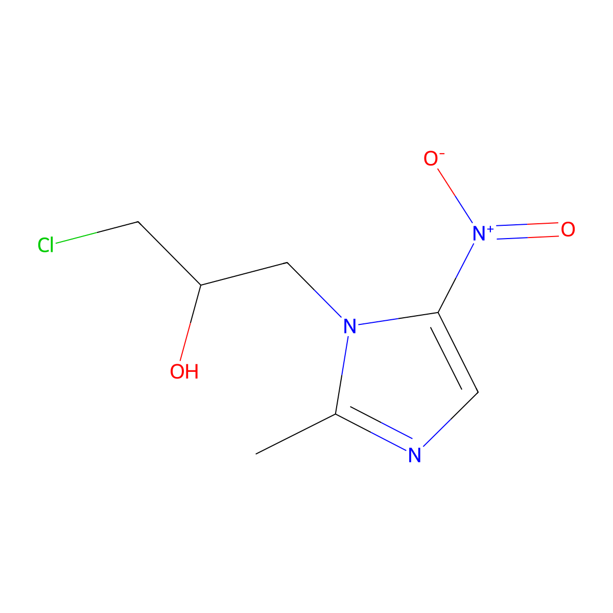 Ornidazole molecular structure, CAS 16773-42-5