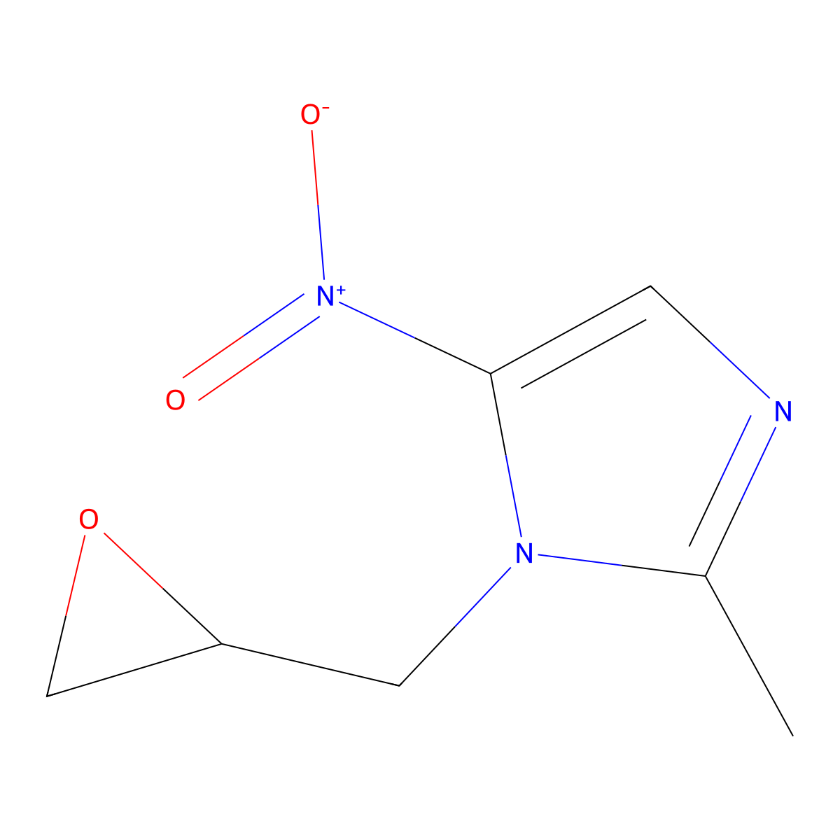 1-(2,3-Epoxypropyl)-2-methyl-5-nitroimidazole molecular structure, CAS 16773-52-7