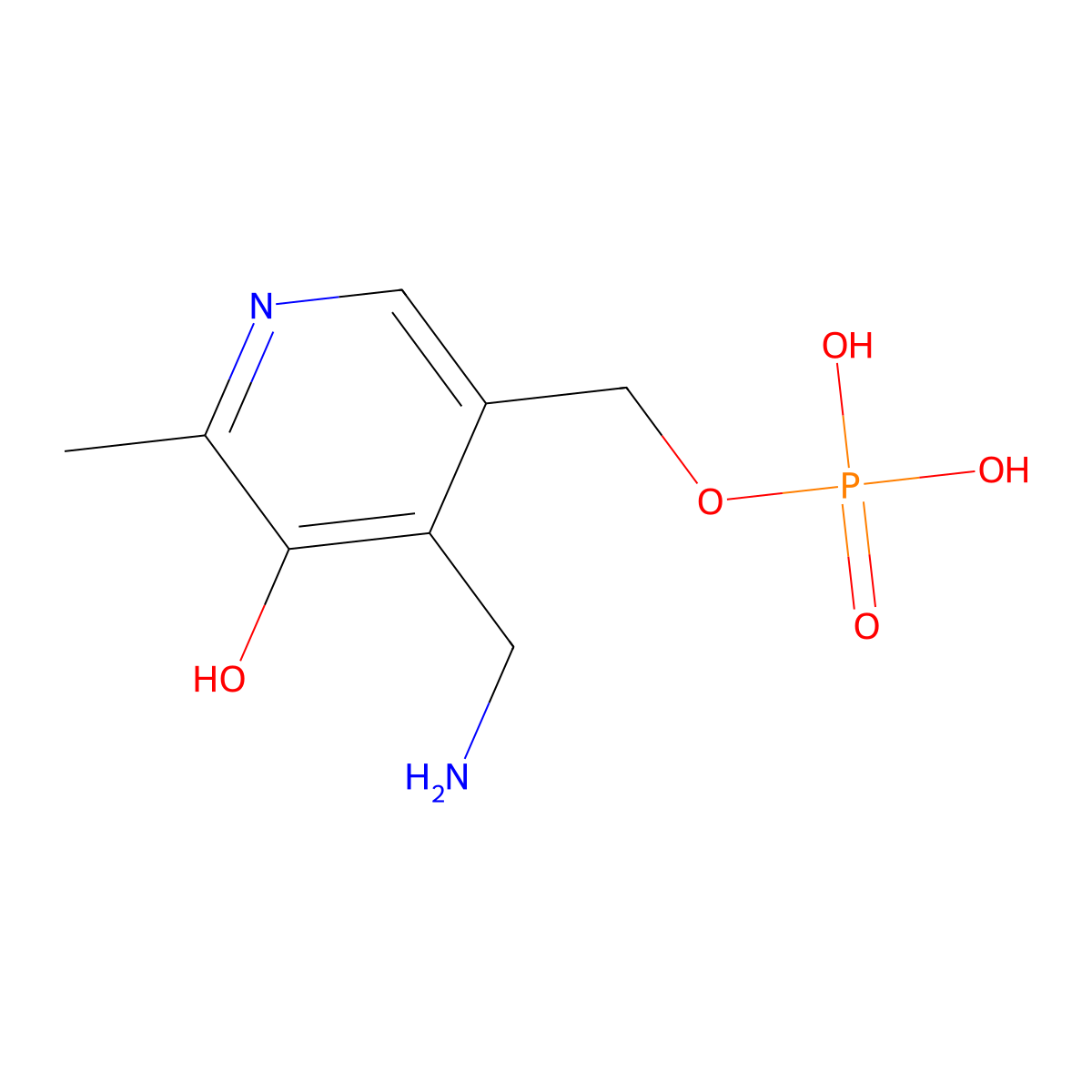 Pyridoxamine 5'-phosphate molecular structure, CAS 16774-56-4