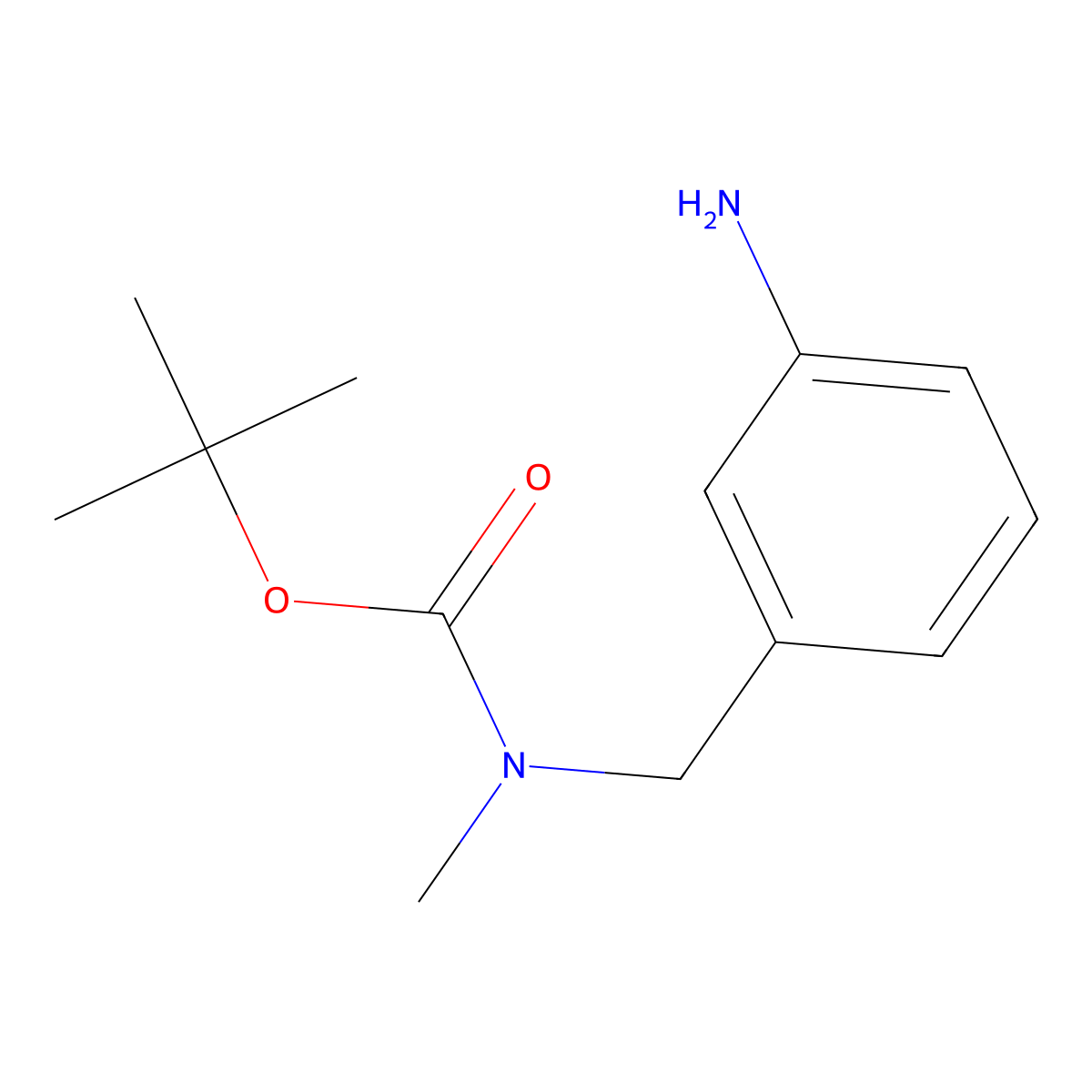 tert-butyl N-[(3-aminophenyl)methyl]-N-methylcarbamate molecular structure, CAS 167756-90-3