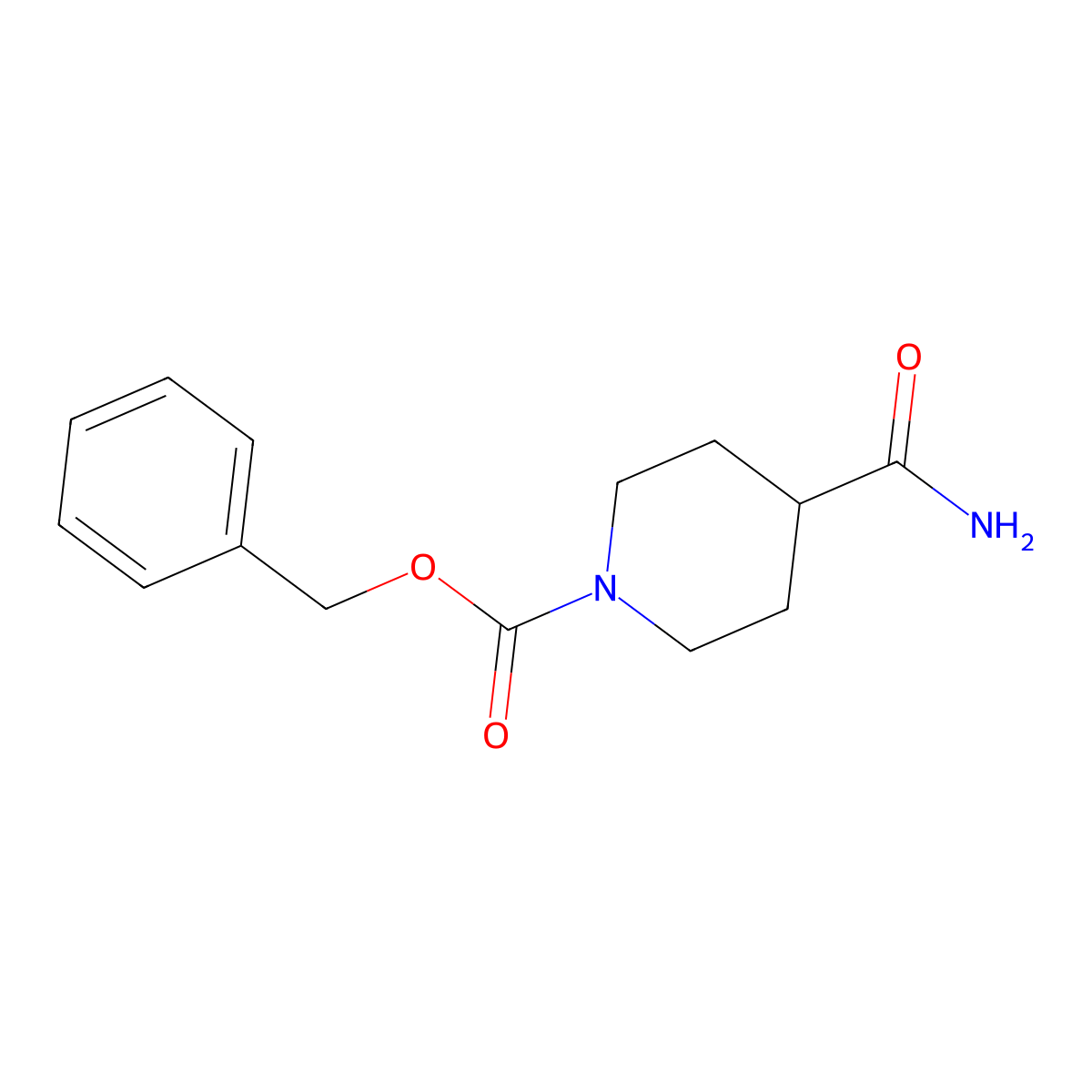 benzyl 4-(aminocarbonyl)tetrahydro-1(2H)-pyridinecarboxylate molecular structure, CAS 167757-45-1