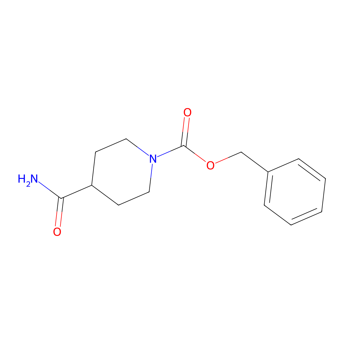 benzyl 4-(aminocarbonyl)tetrahydro-1(2H)-pyridinecarboxylate molecular structure, CAS 167757-45-1