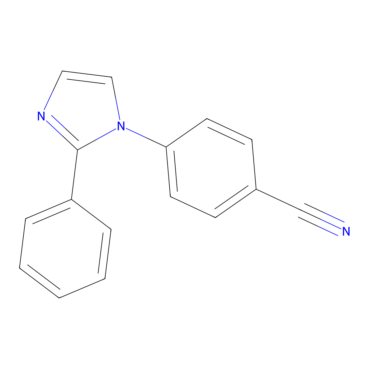 4-(2-phenyl-1H-imidazol-1-yl)benzonitrile molecular structure, CAS 167758-59-0