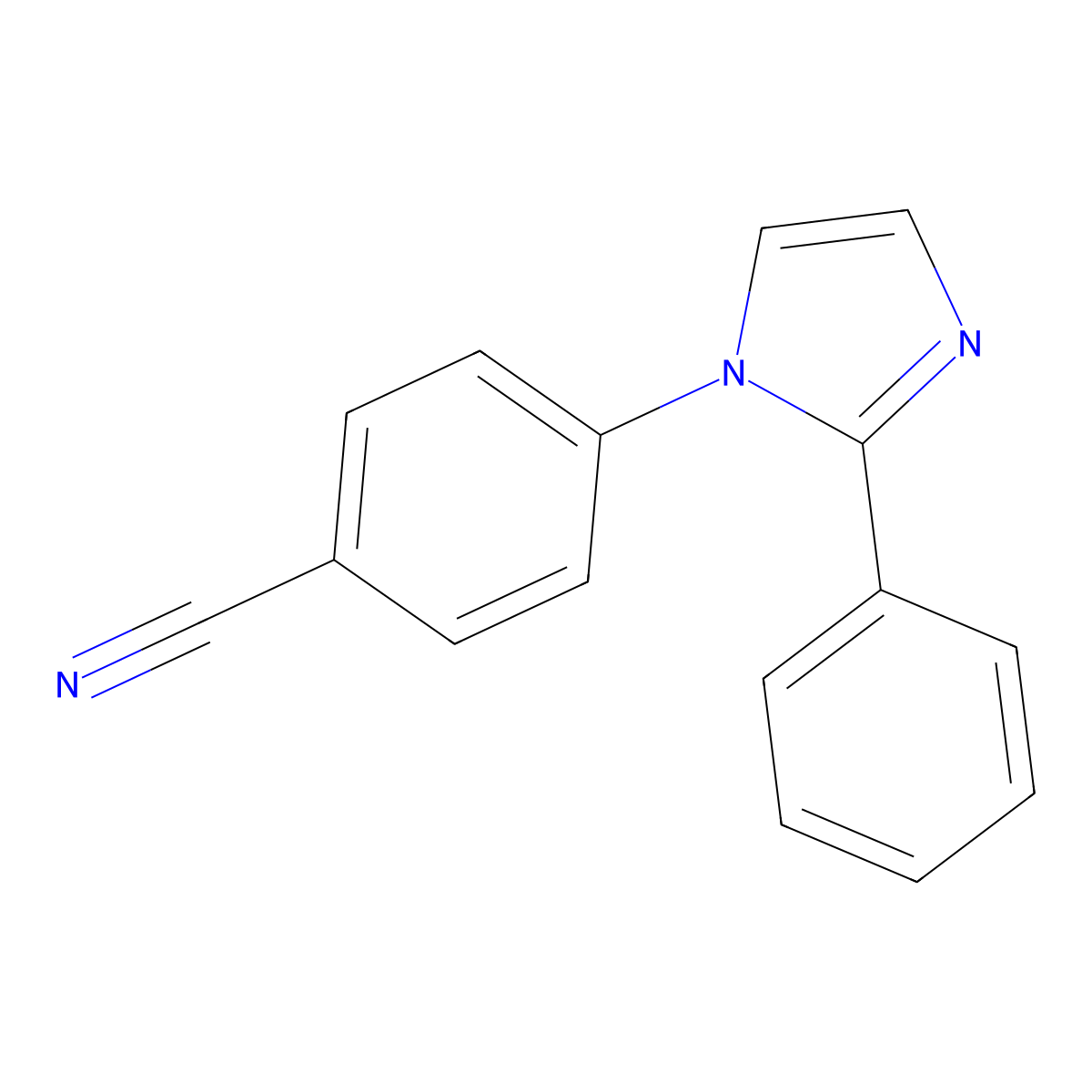 4-(2-phenyl-1H-imidazol-1-yl)benzonitrile molecular structure, CAS 167758-59-0