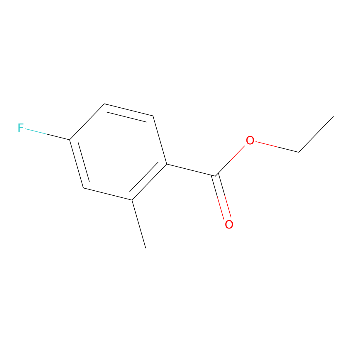 Benzoic acid, 4-fluoro-2-methyl-, ethyl ester molecular structure, CAS 167758-88-5