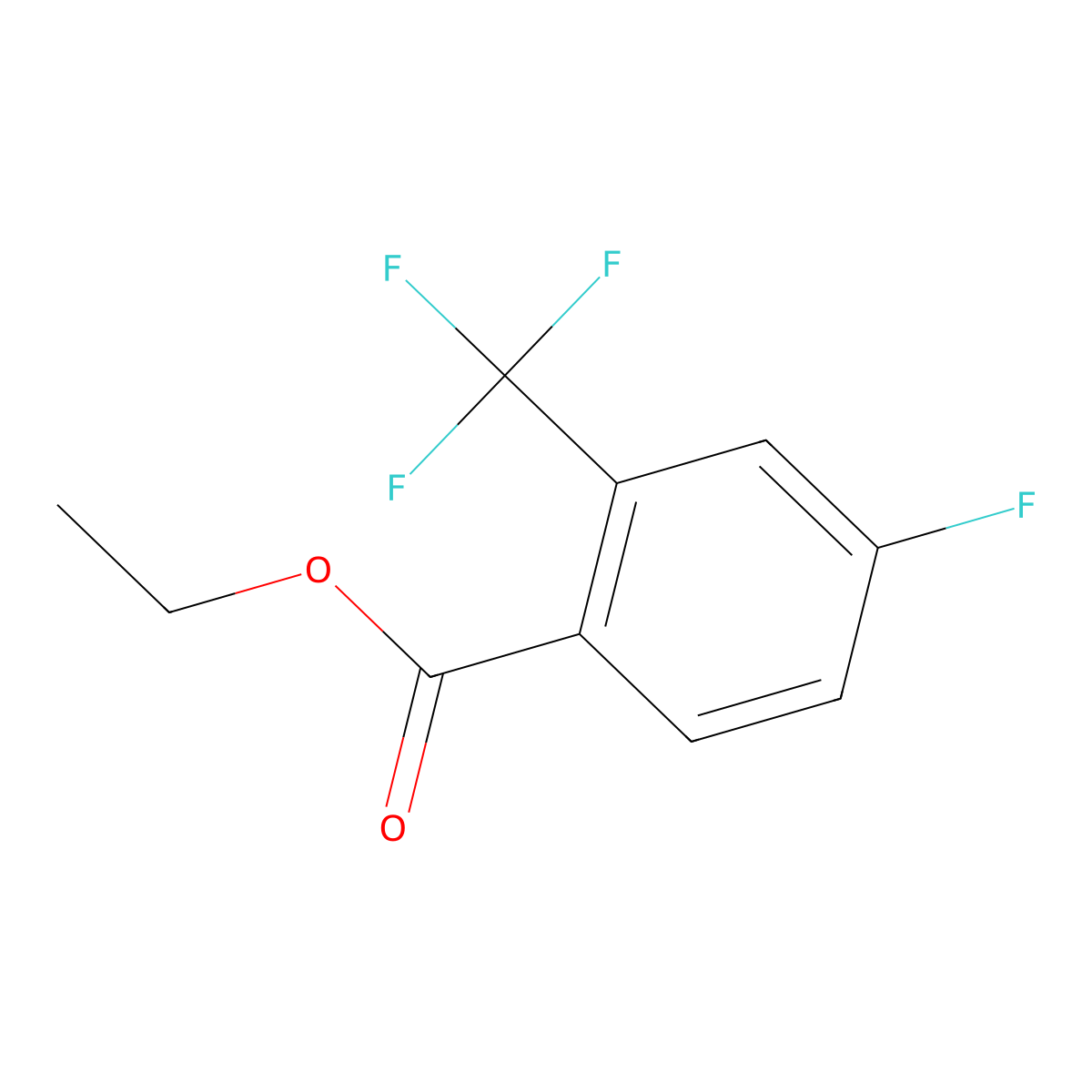 Ethyl 4-fluoro-2-(trifluoromethyl)benzoate molecular structure, CAS 167758-89-6