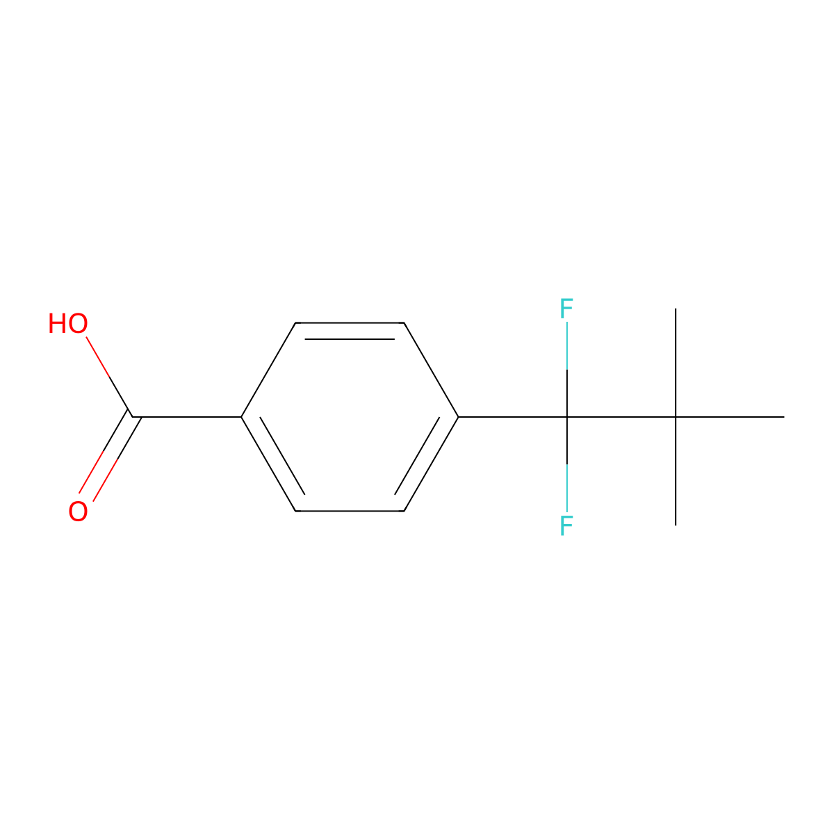4-(1,1-Difluoro-2,2-dimethylpropyl)benzoic acid molecular structure, CAS 167760-35-2
