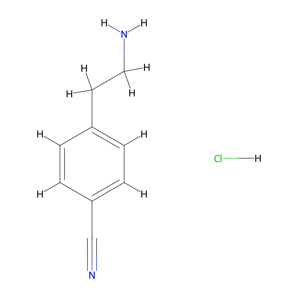 4-(2-Aminoethyl)benzonitrile hydrochloride molecular structure, CAS 167762-80-3
